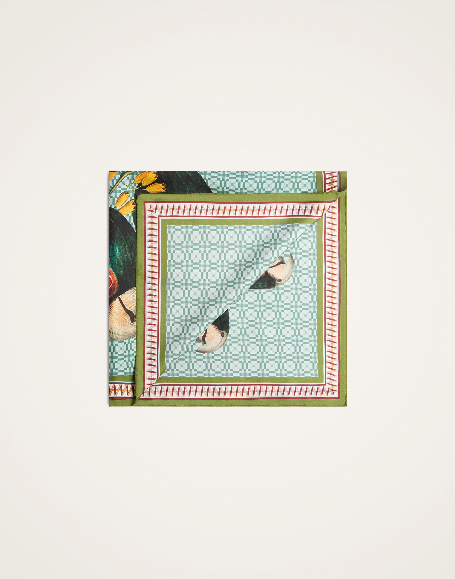 La DoubleJ Foulard 90 Zooflora Parrotstem Plac&eacute;e Light Blue SCA0067SIL006PAS04BU01