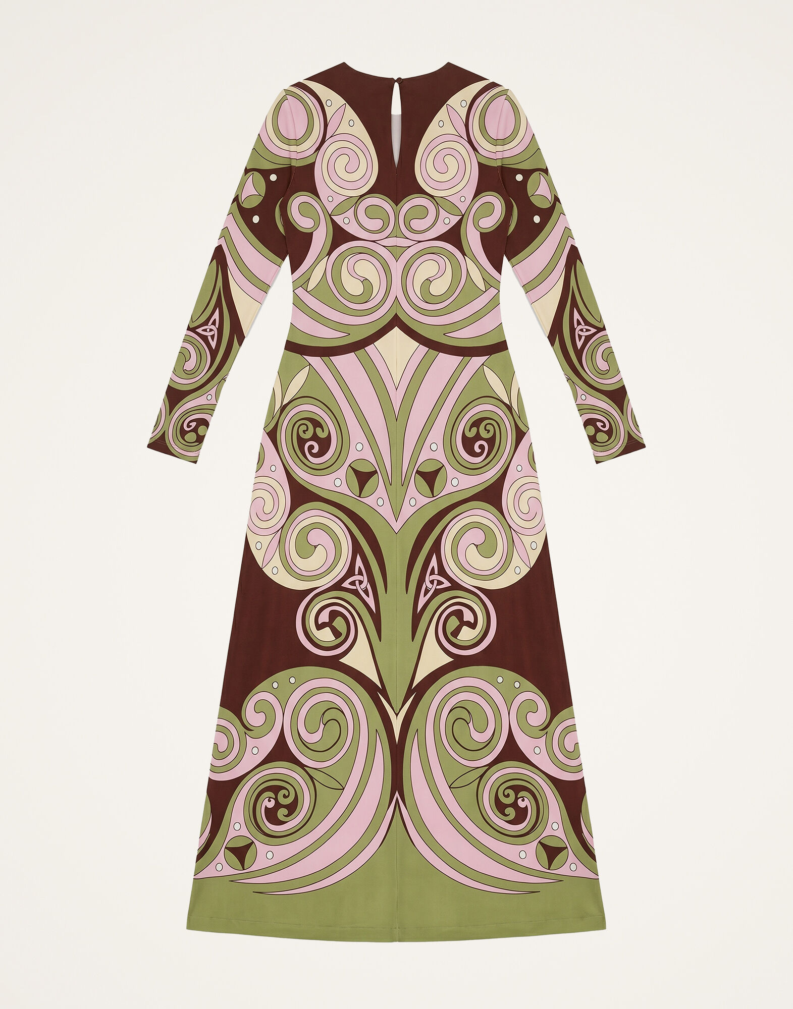 La DoubleJ Slinky Swing Dress Kells Swirl Plac&eacute;e Burgundy DRE1141JER082KLS01RE07
