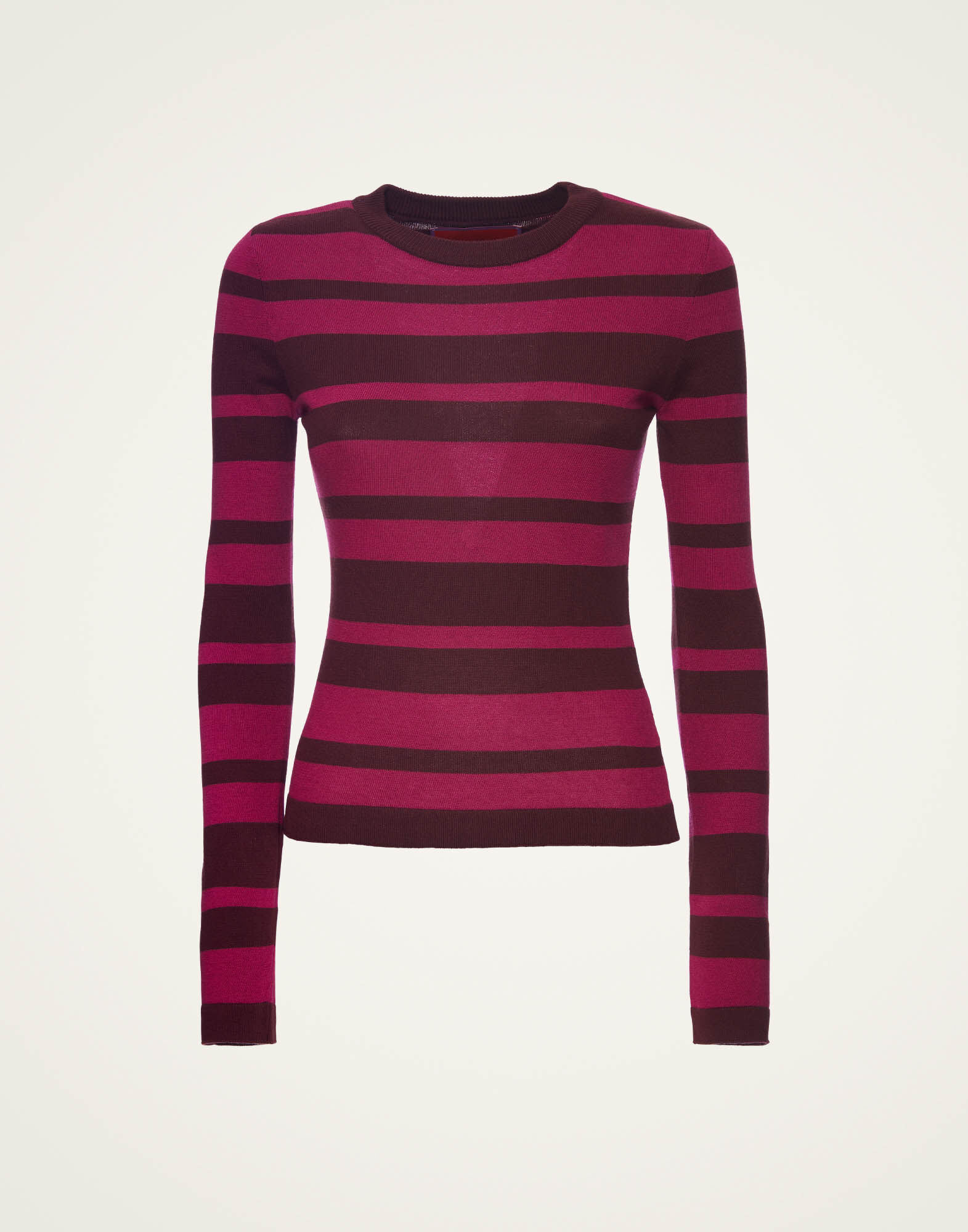 La DoubleJ Crew Top Solid Fuchsia PUL0118KNI106VA236PI03