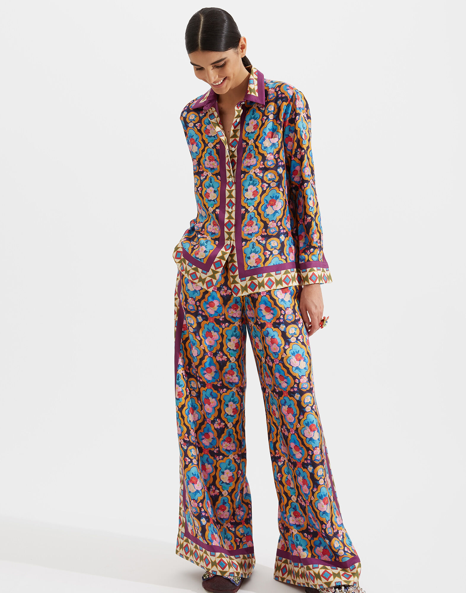 La DoubleJ Palazzo Pants Matisse Plac&eacute;e TRO0026SIL006MAT0002