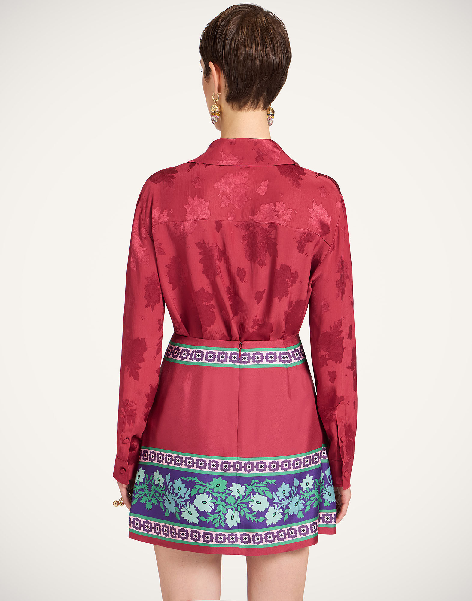 La DoubleJ Boy Shirt Solid Brick Red SHI0001JCQ133SOLIDRE06