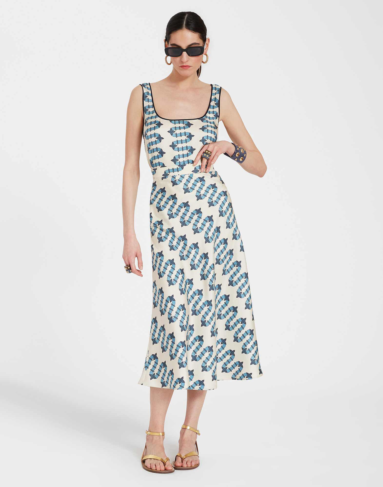 La DoubleJ Lungomare Skirt Scirocco Ivory SKI0089SIL001SCI01WH04