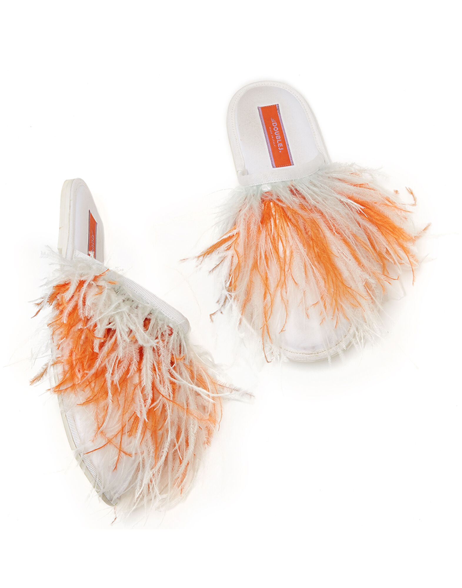 La DoubleJ Feather Slipper Solid Ivory SHO0007RAS005AVO0001