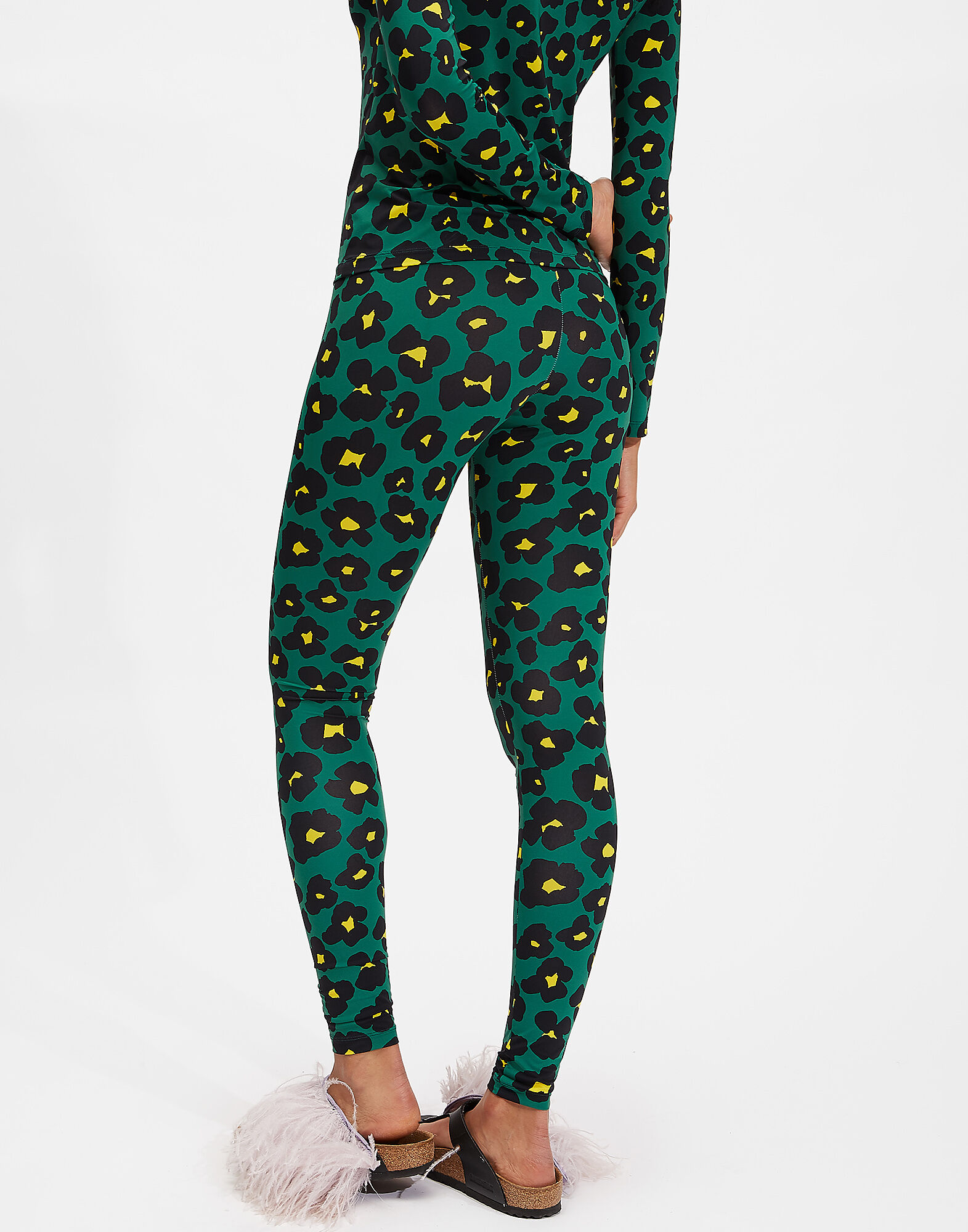 LaDoubleJ Leggings Flower Leopard Verde TRO0013JER005FLL0002