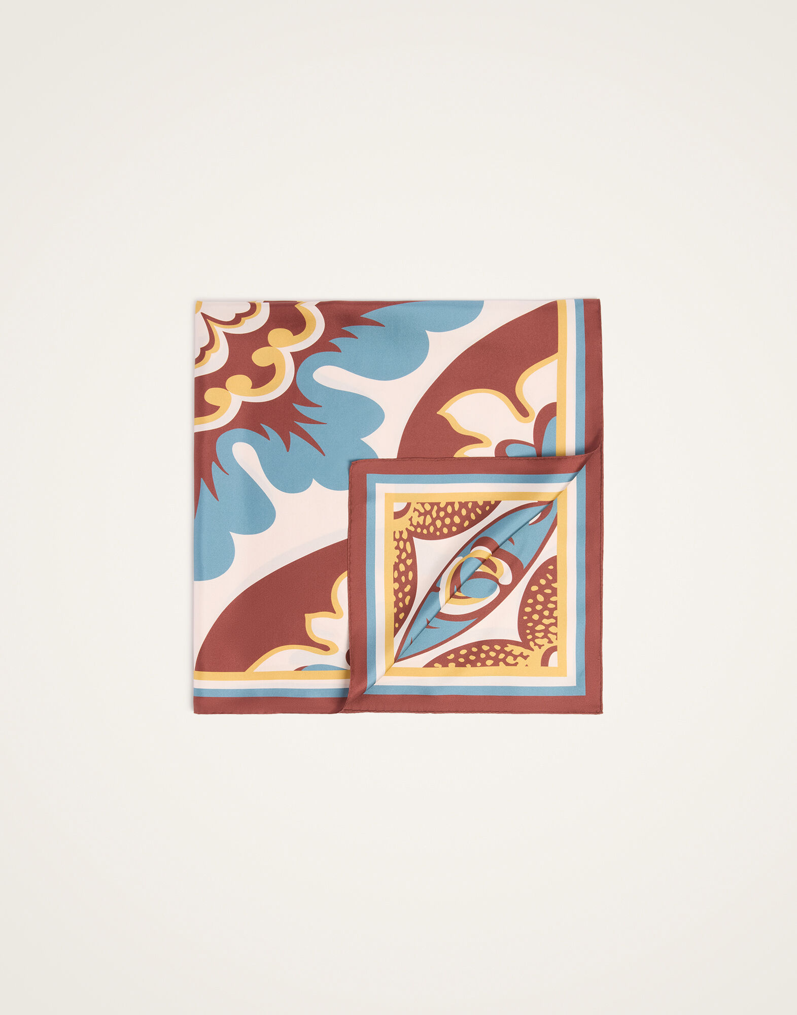 La DoubleJ Foulard 90 Palazzo Plac&eacute;e Chocolate SCA0067SIL006PAL08BR07