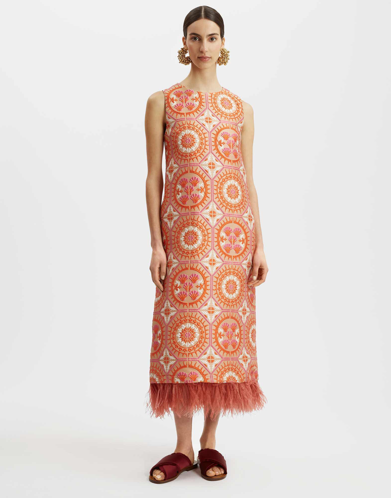 La DoubleJ Column Dress Sun Orange DRE0549JCQ074SUN01OR02