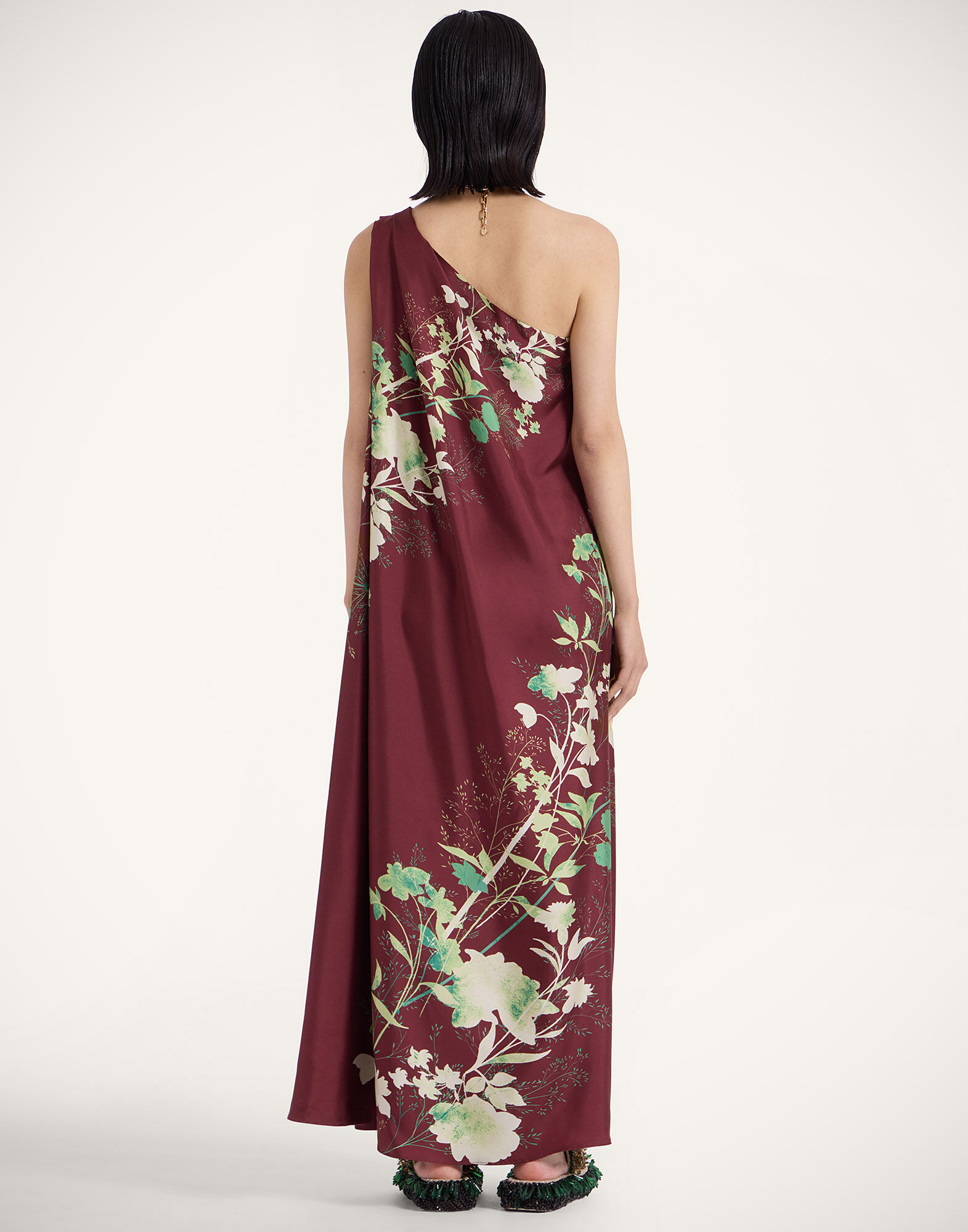 La DoubleJ Roy Dress Woodland Plac&eacute;e Burgundy DRE0304SIL006WOD01RE02