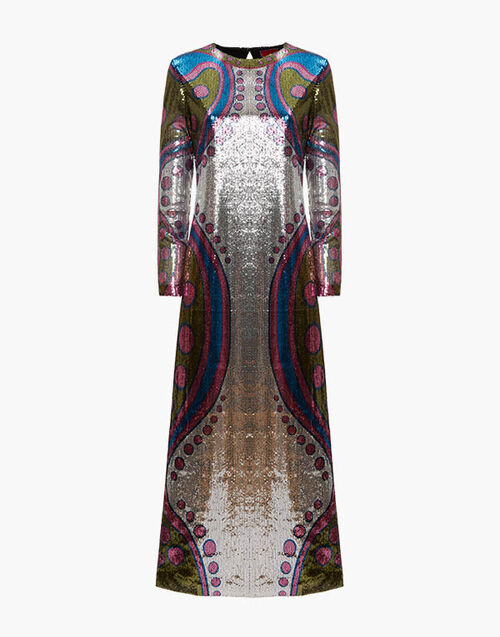 La DoubleJ Supreme Swing Dress Spritz Plac&eacute;e Silver DRE0445PAI004SPR04GY04