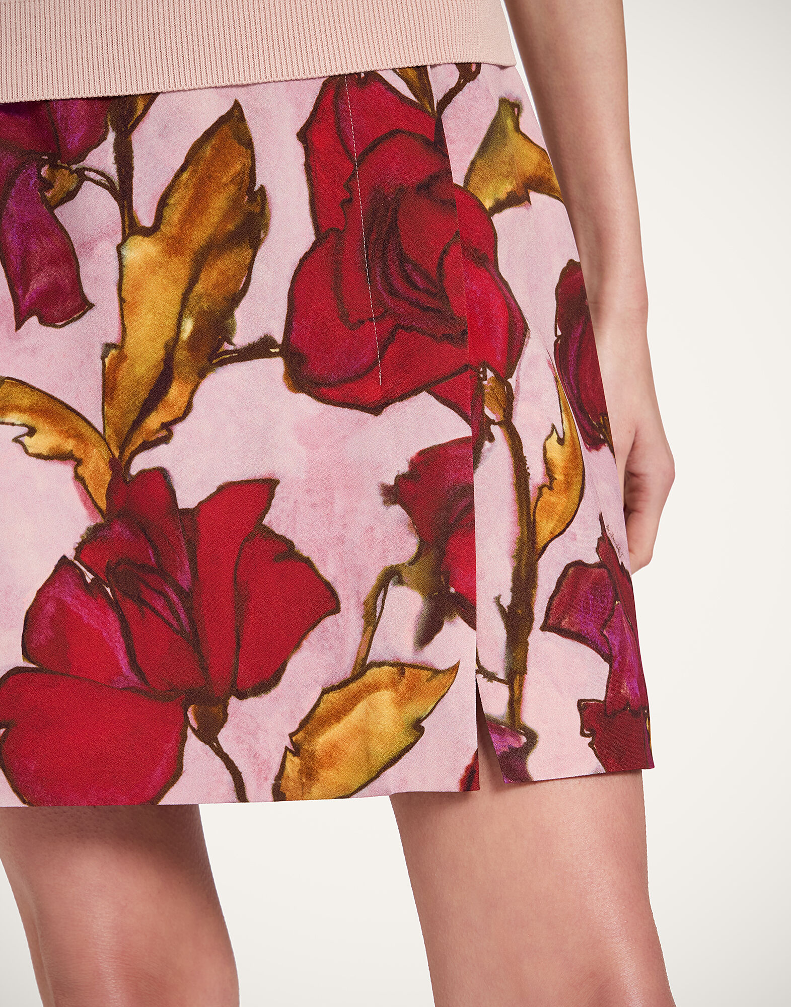 La DoubleJ Mini Foulard Skirt French Kiss Dusty Pink SKI0185SAB001FRK01PI10