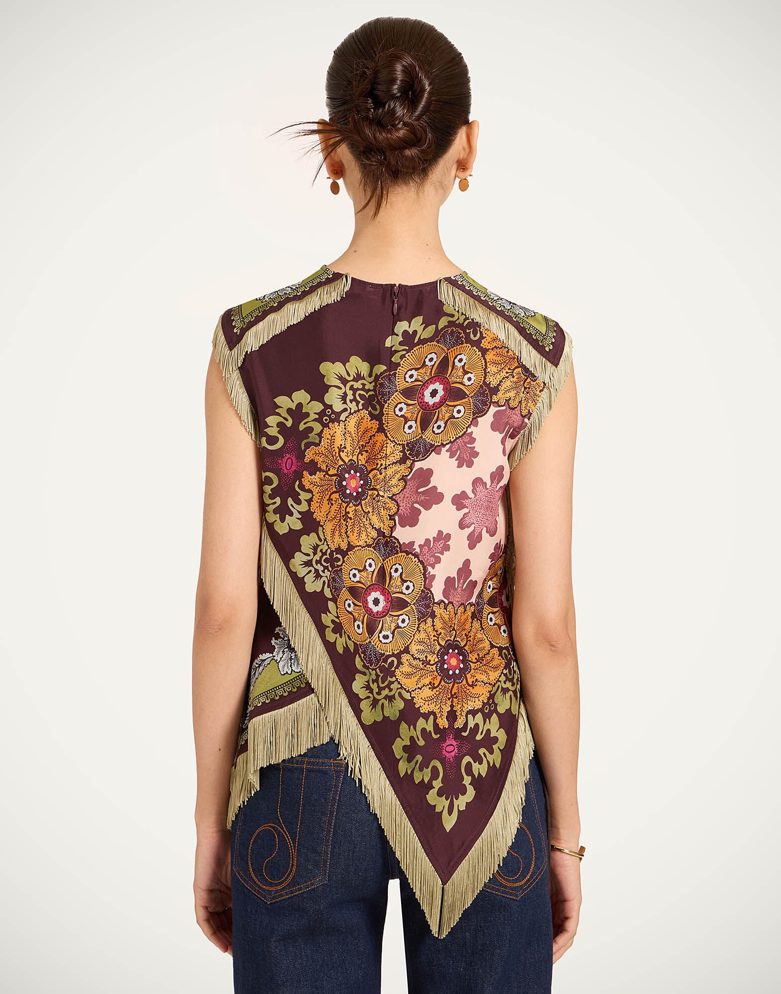 La DoubleJ Scarf Top Bounty Plac&eacute;e Burgundy TOP0160SIL009BOU01RE07