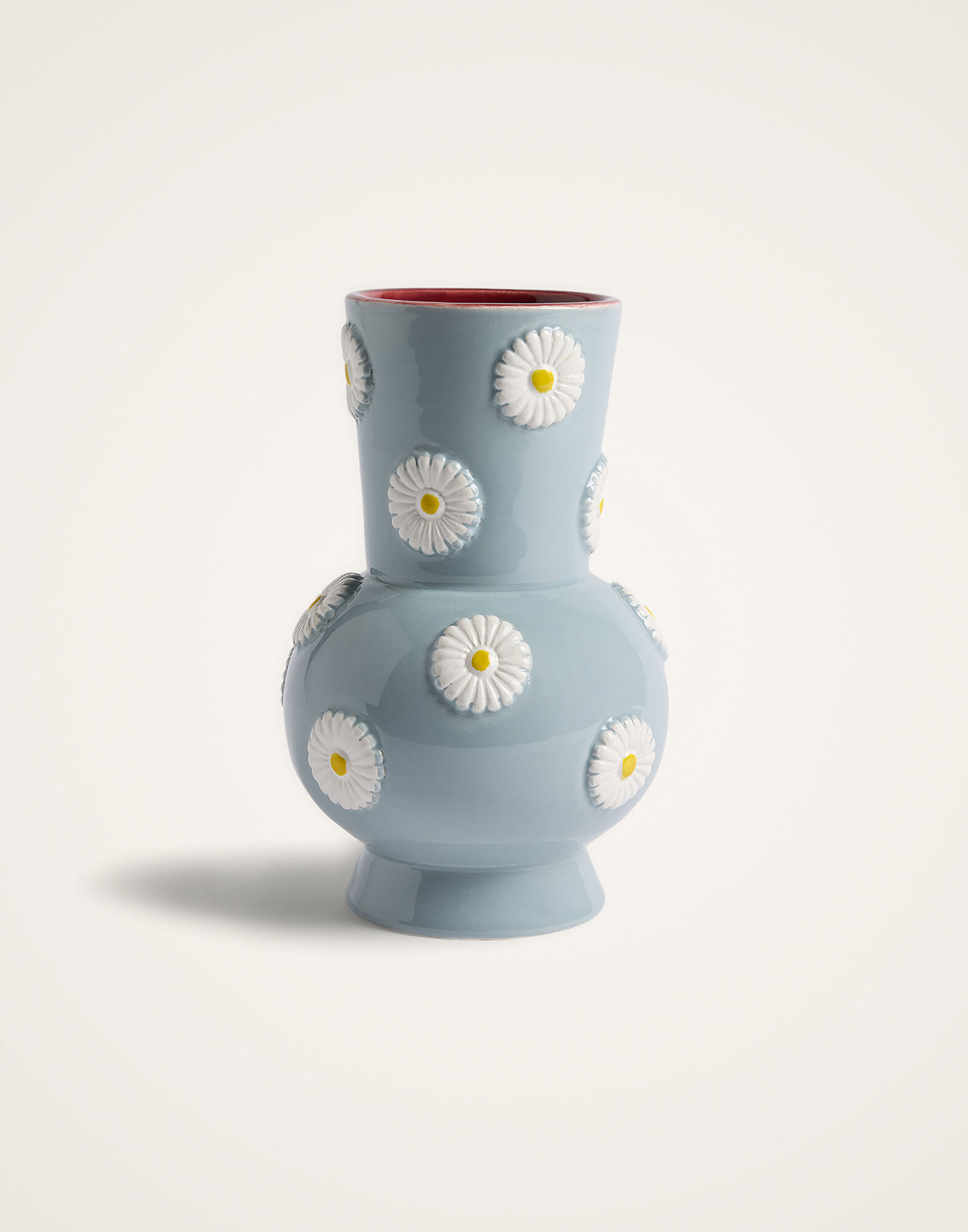 La DoubleJ Small Daisy Vase Margherita Dusty Blue VAS0031CER004MRG01BU13