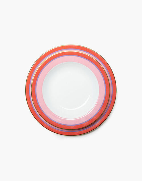 La DoubleJ Soup & Dinner Plate Set Rainbow Rosa DIS0032CER001RAI0006