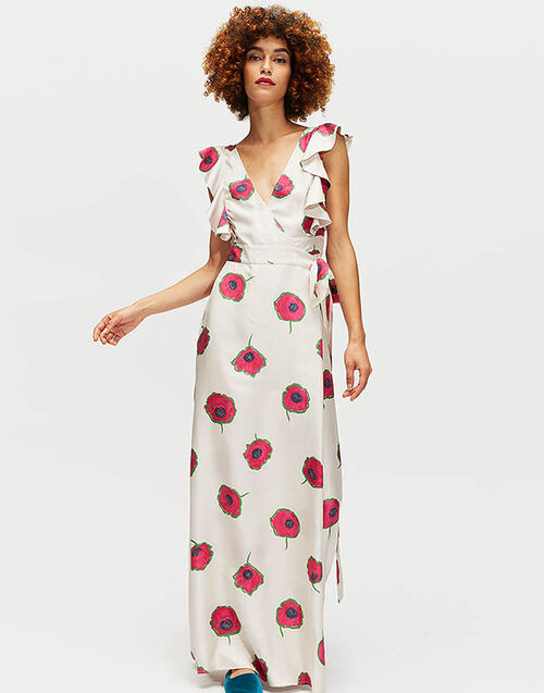 LaDoubleJ Wedding Guest Dress Papaveri DRE0035SIL001PAP0001