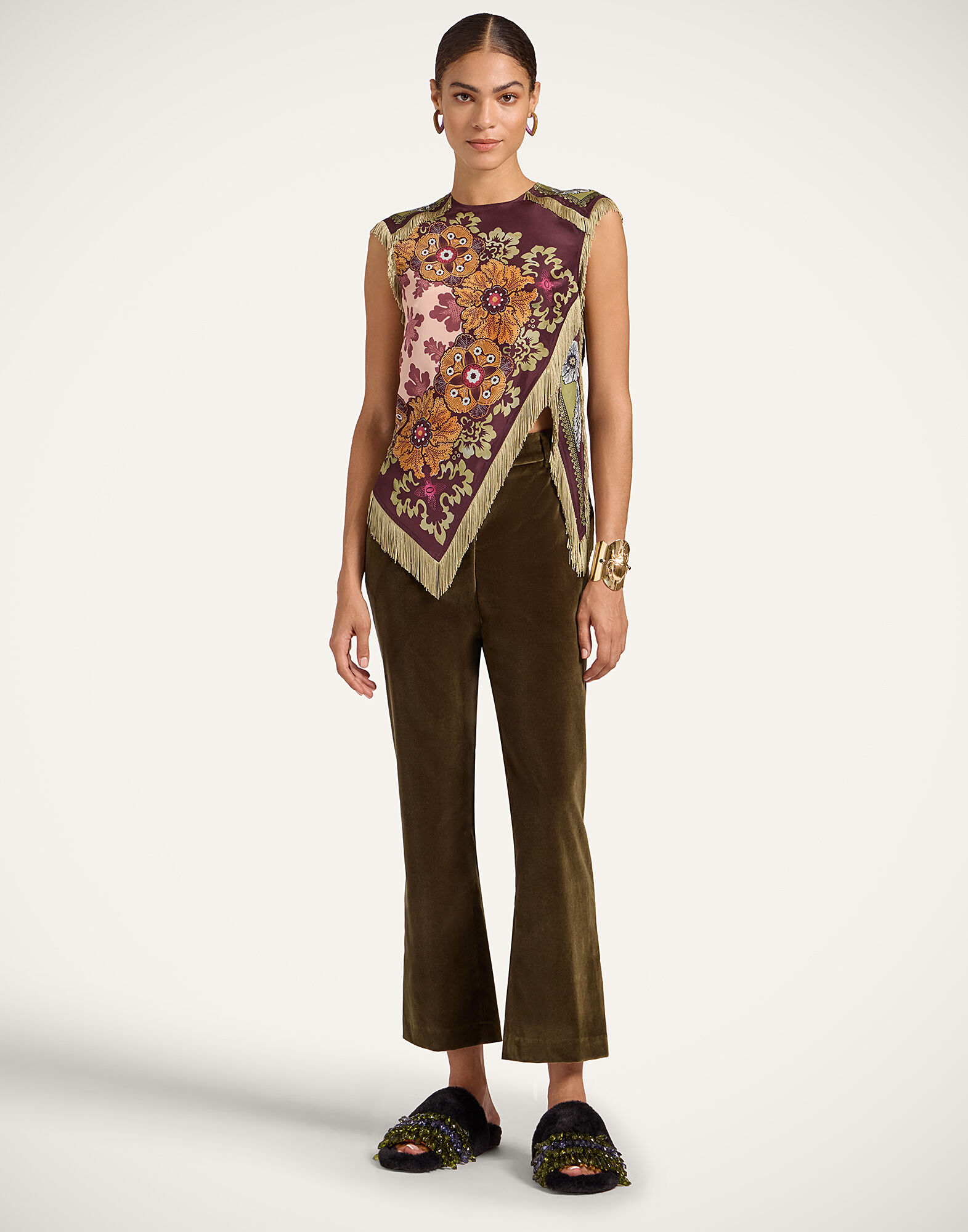 La DoubleJ Scarf Top Bounty Plac&eacute;e Burgundy TOP0160SIL009BOU01RE07