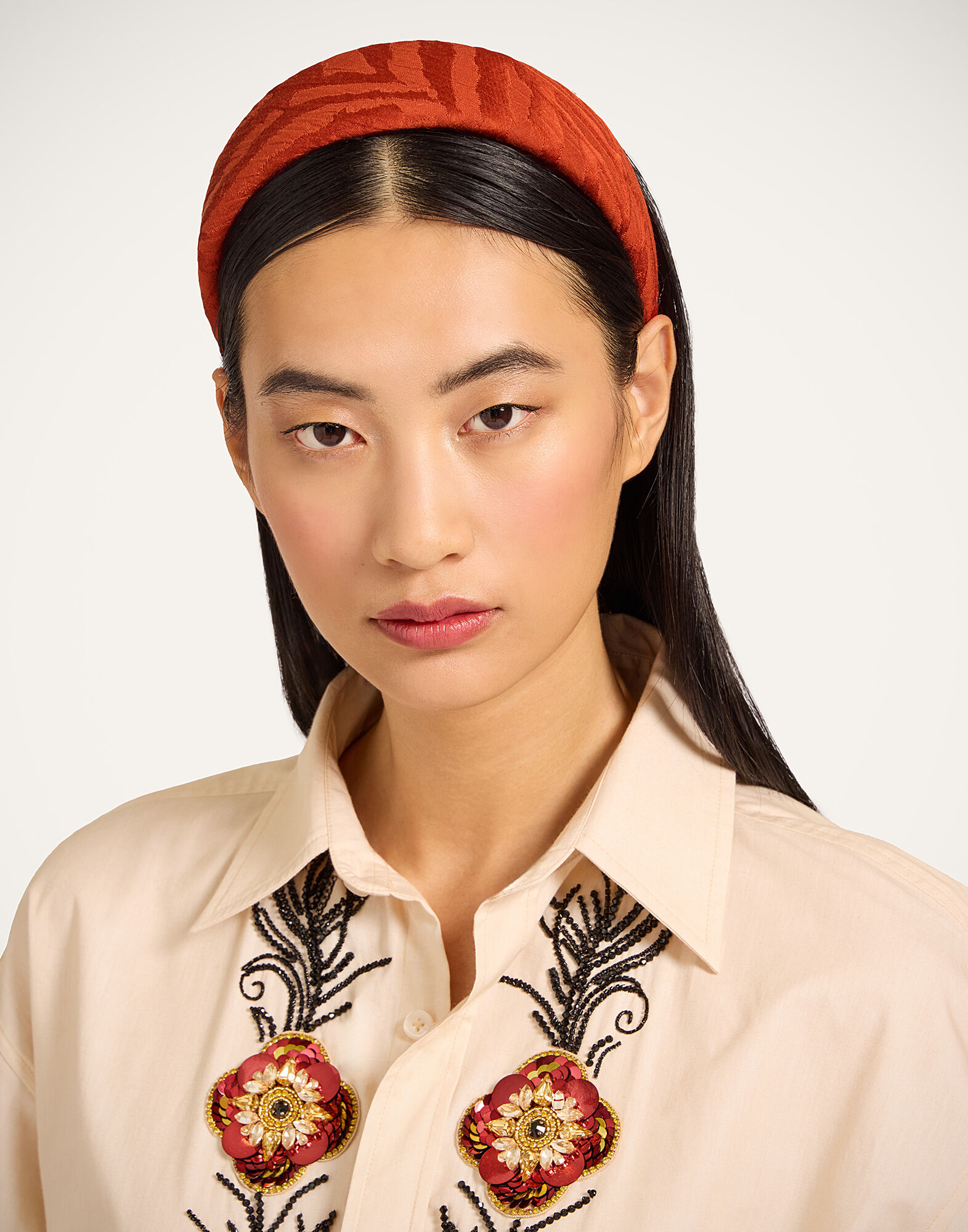 La DoubleJ Flat Headband Animalier Rust HEB0023JCQ118ANI02OR04