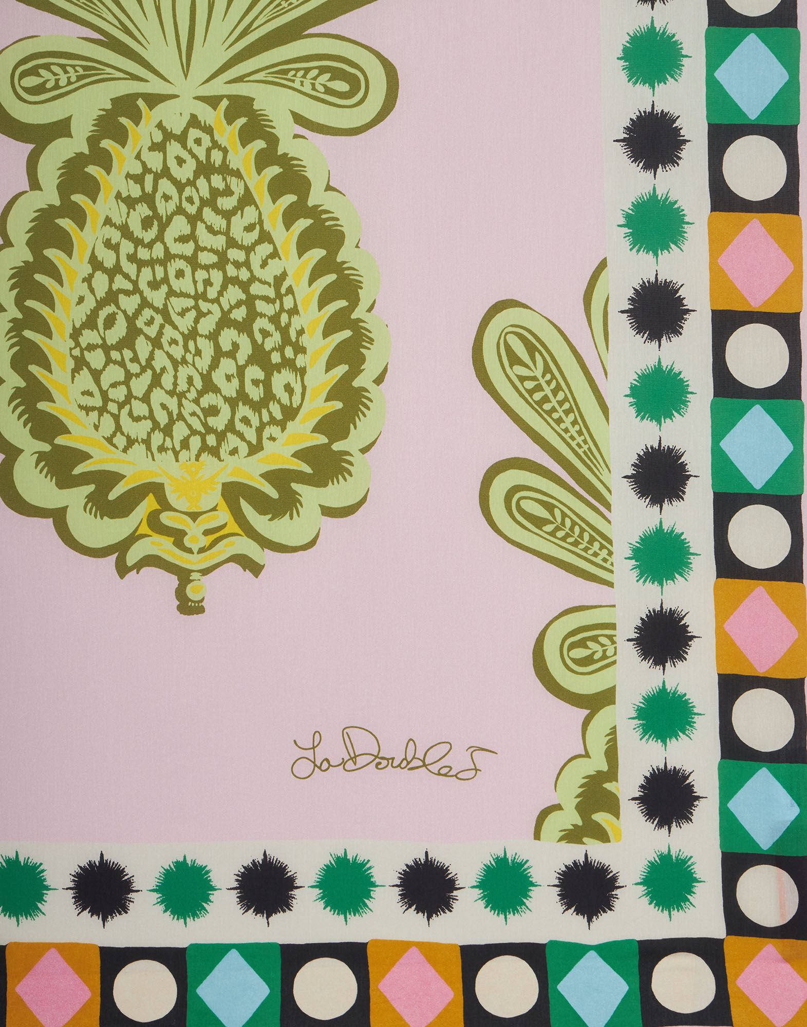 La DoubleJ Foulard 135 Big Pineapple Pink SCA0006COS001PNP01PI01