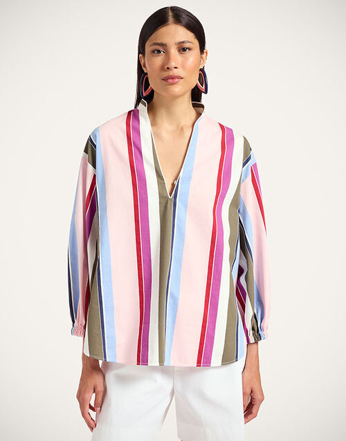 La DoubleJ Jackie Shirt Stripes Multicolor Pink SHI0093COT078CLB22PI01