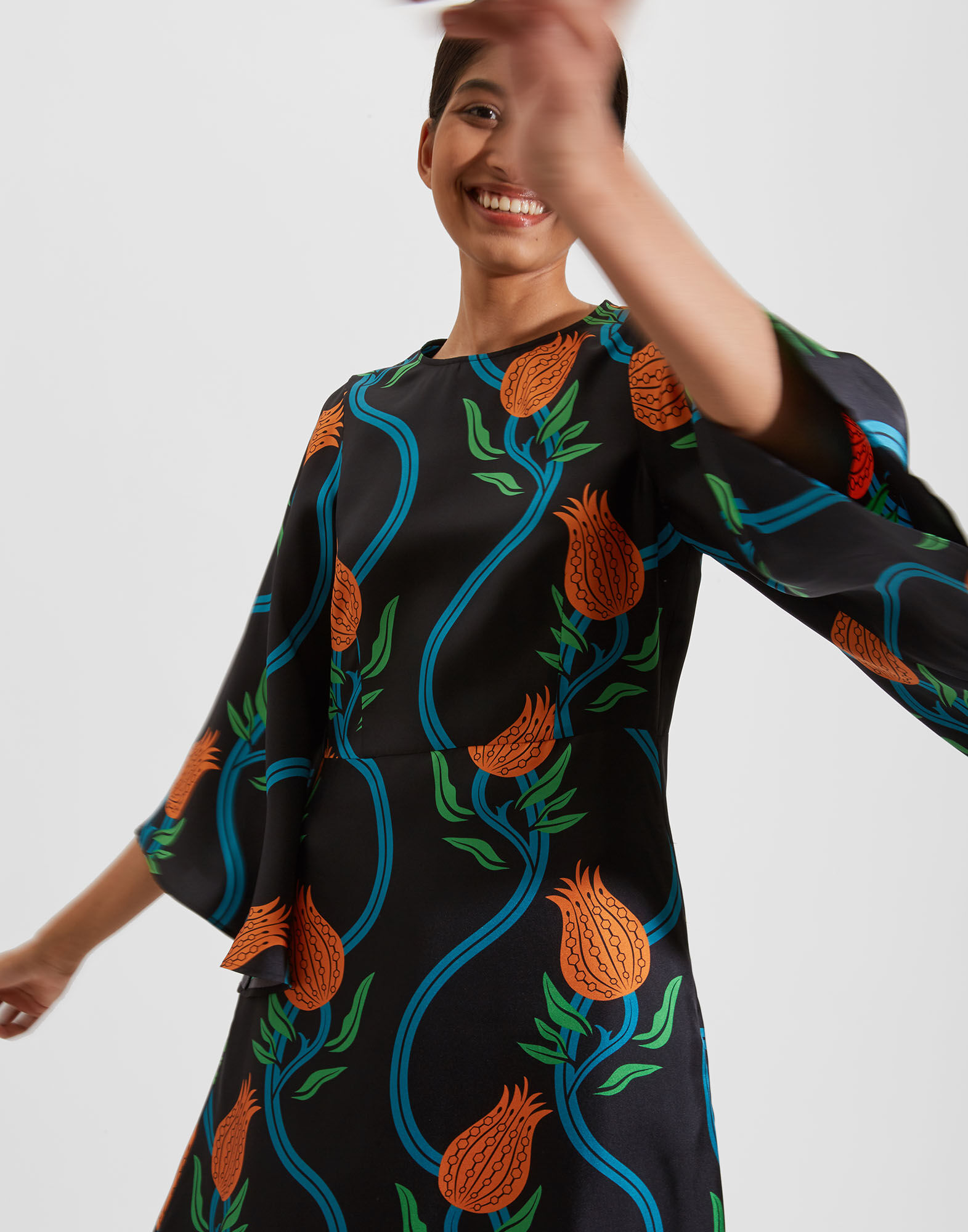 La DoubleJ Sorella Dress Melograno Nero DRE0179SIL001MEL0003