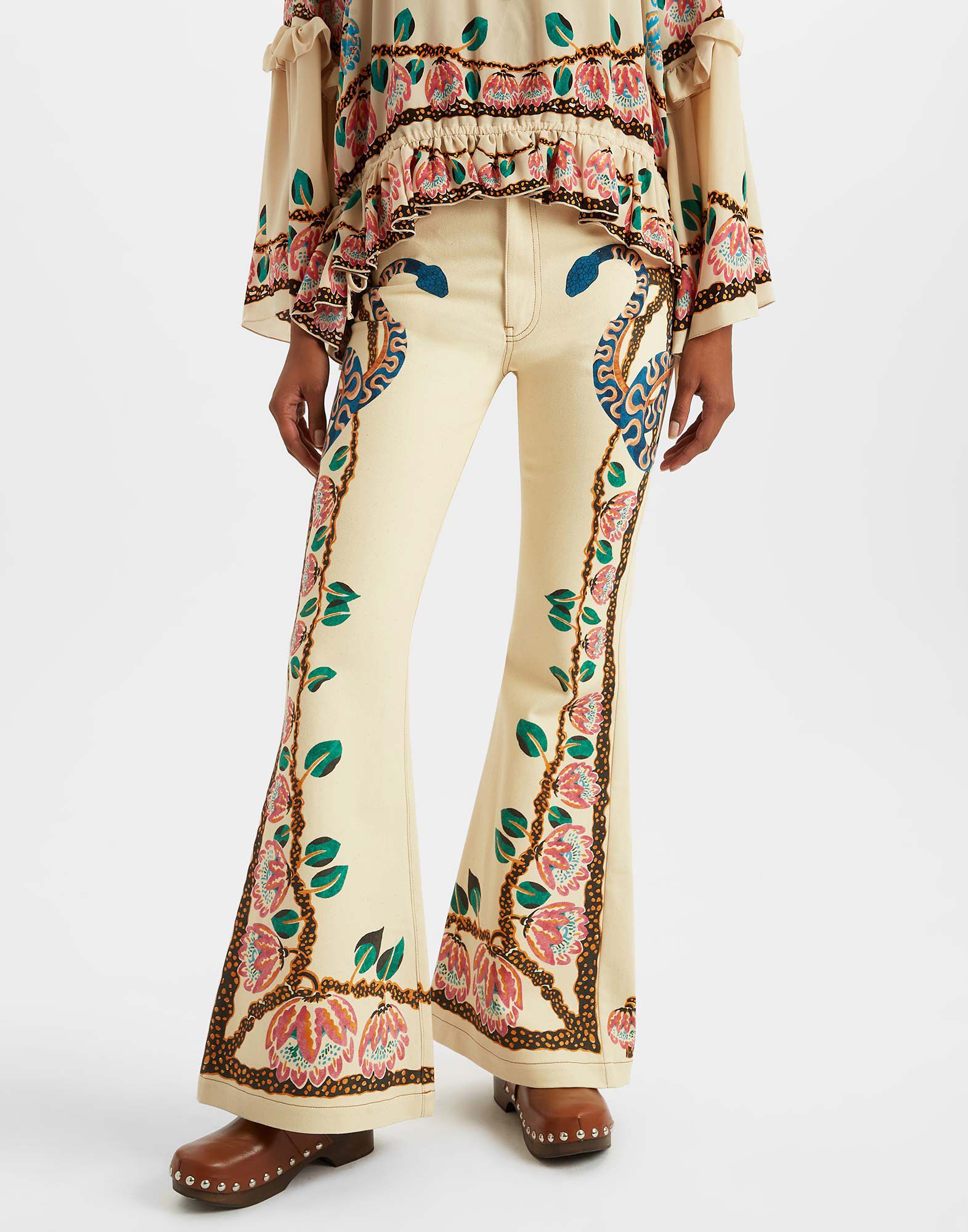 La DoubleJ Superflare Jeans Eve Ecru TRO0126DEN001EEC01BR05