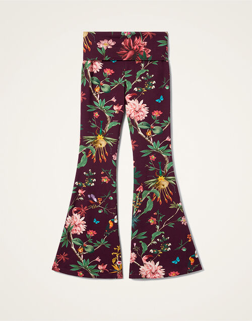 La DoubleJ Meditation Pants Zooflora Burgundy TRO0055JER020ZOF02RE02