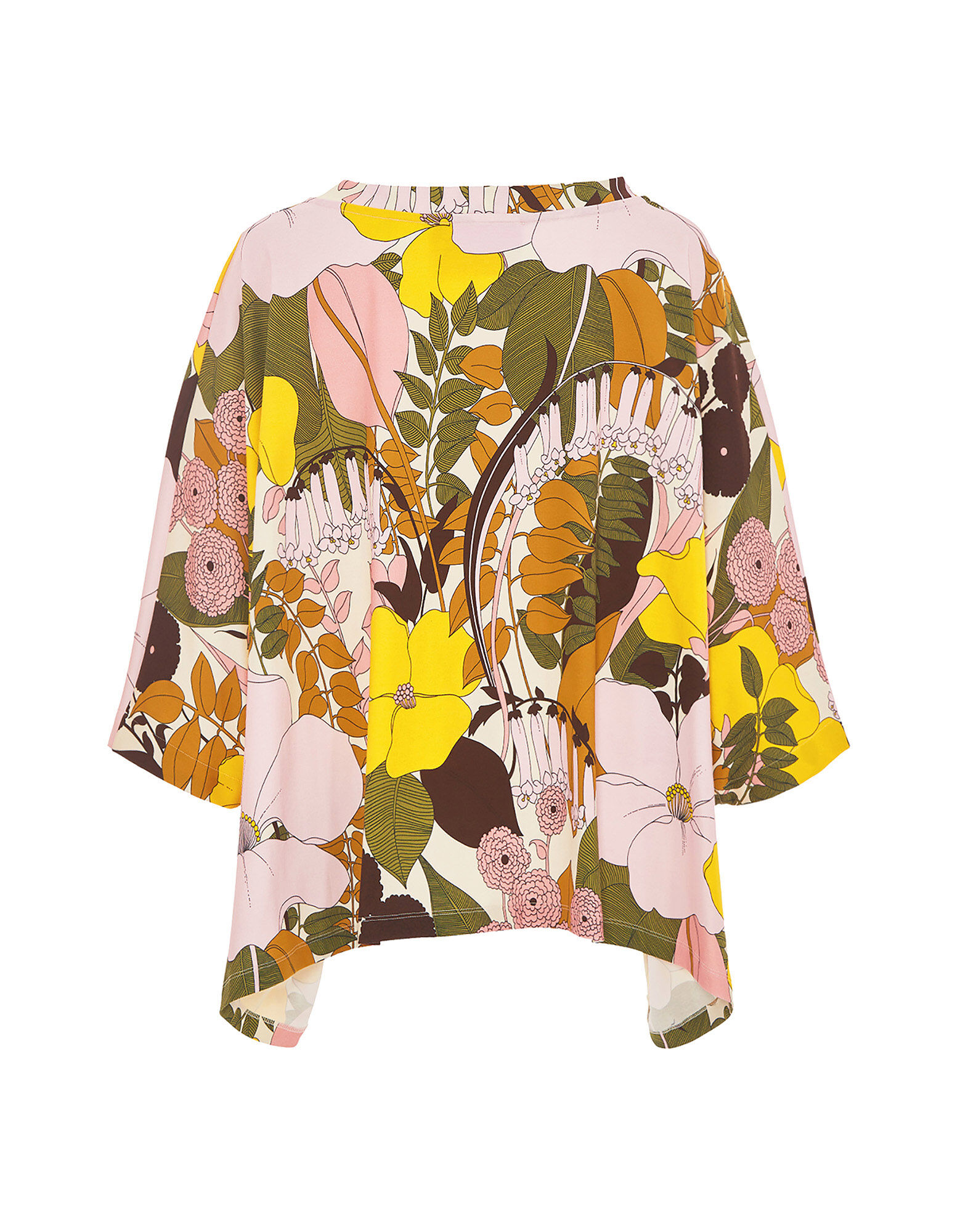 La DoubleJ Meditation Poncho Big Flower Rose TOP0055INT001BFL03PI01