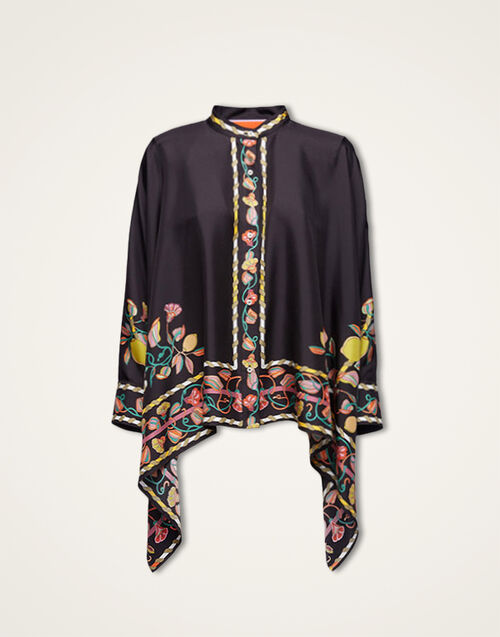 La DoubleJ Foulard Shirt Borboni Placée Nero SHI0059SIL006BRN02BL01