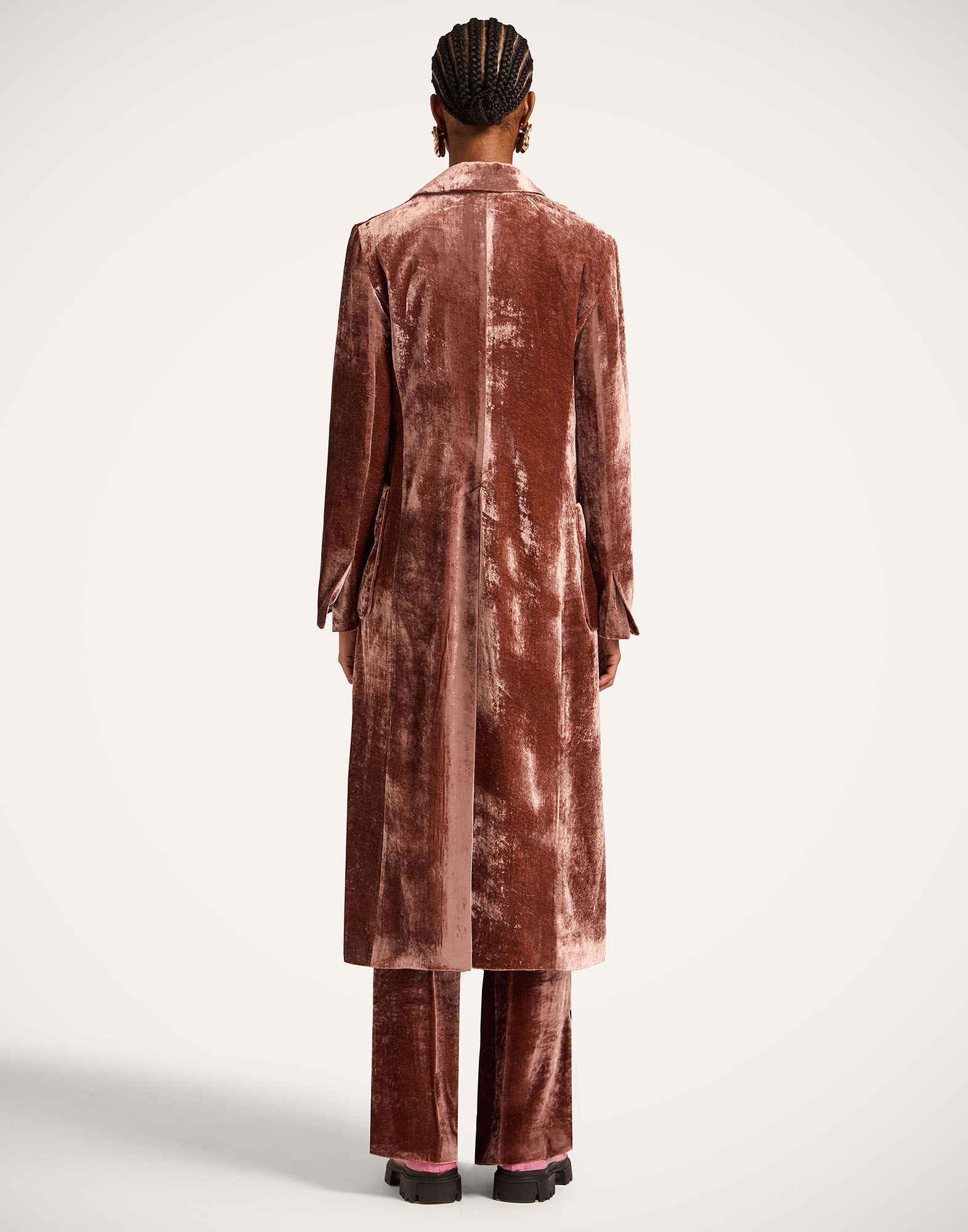 La DoubleJ Duster Coat Solid Dusty Pink JAC0166VEL019SOLIDPI10