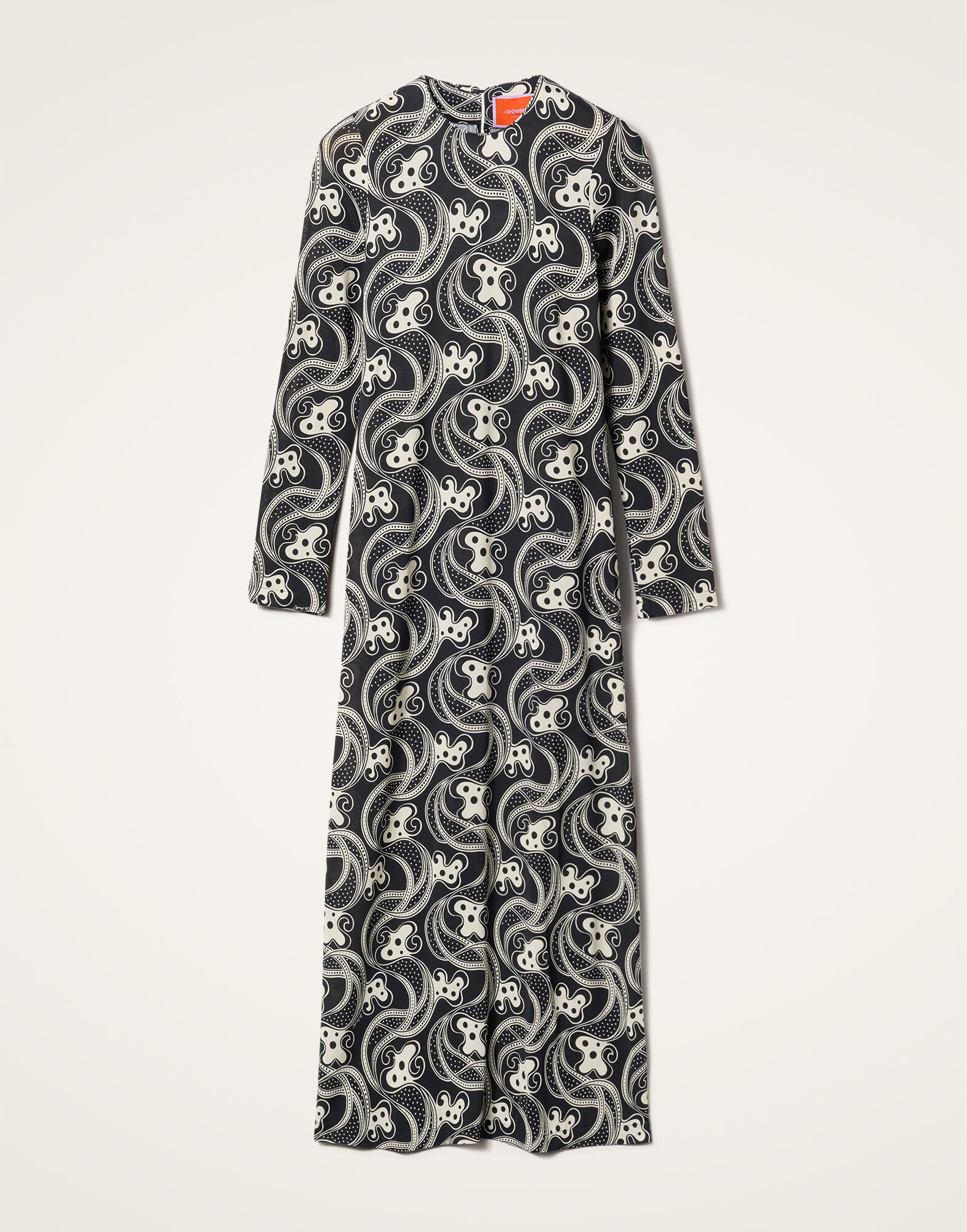 La DoubleJ Long Sleeve Swing Dress Aperol Black & White DRE0831JER027APE01BL03