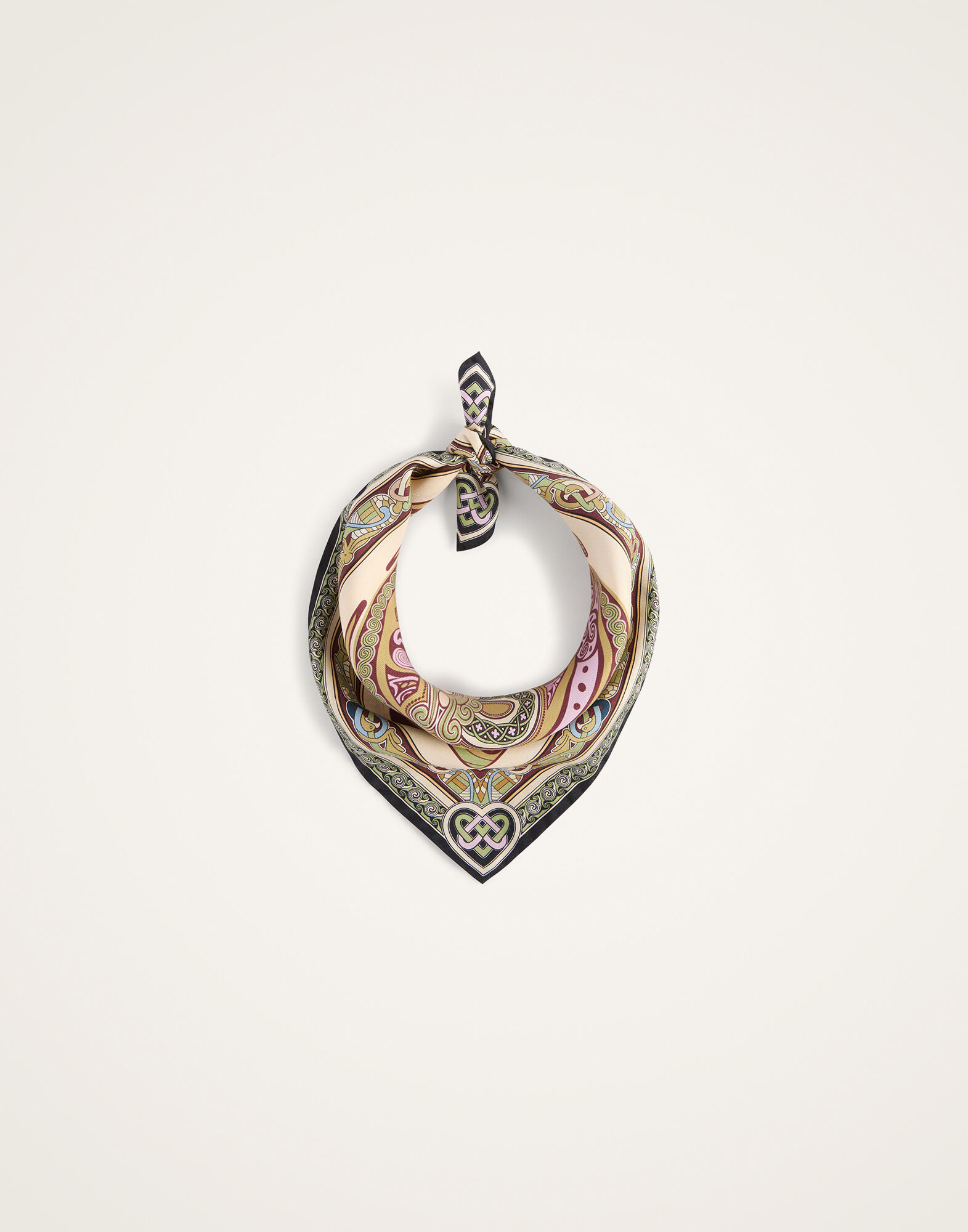 La DoubleJ Mini Foulard Kells Plac&eacute;e Light Green SCA0065SIL006KEL03GR01