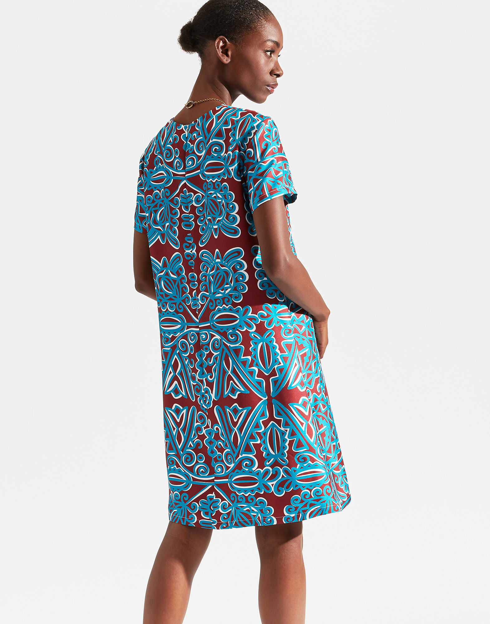 LaDoubleJ Mini Swing Dress Parnaveg Turchese DRE0159SIL001PRN0003