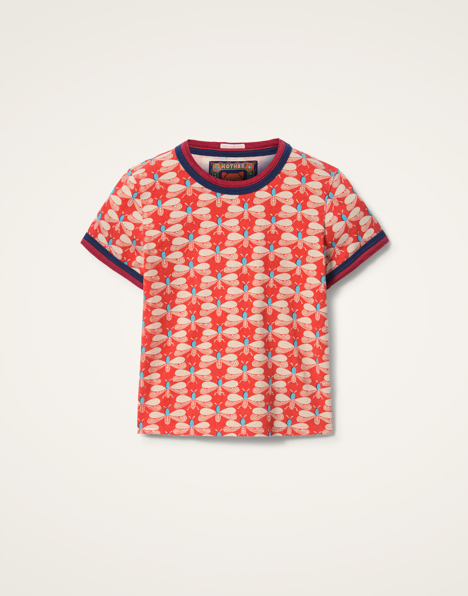 La DoubleJ Itty Bitty Double Binding Ringer T-Shirt Pull My Petaltail Orange TSH0061JER059PET03OR02