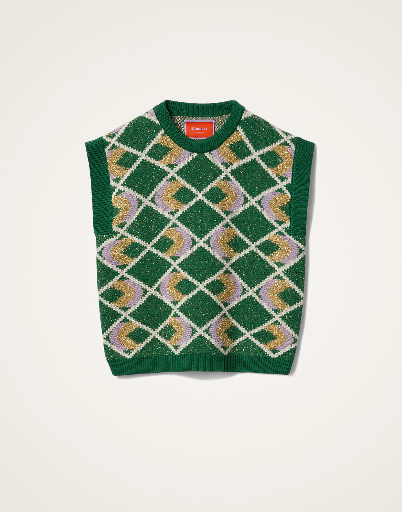 La DoubleJ Half-Light Gilet Multicolor Green PUL0223KNI132VA453GR02