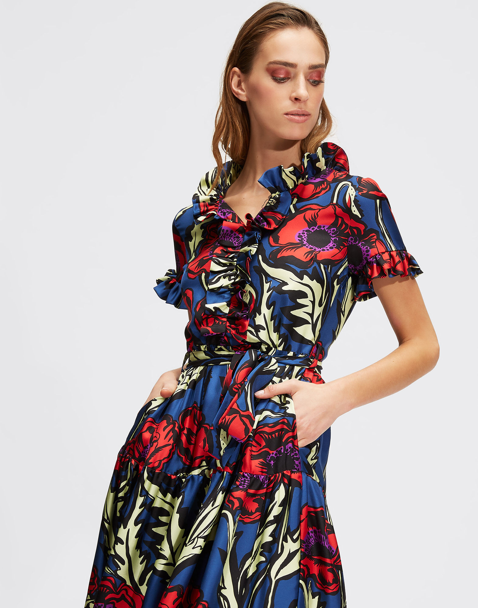 LaDoubleJ Long And Sassy Dress Big Blooms DRE0017SIL001PFI0001