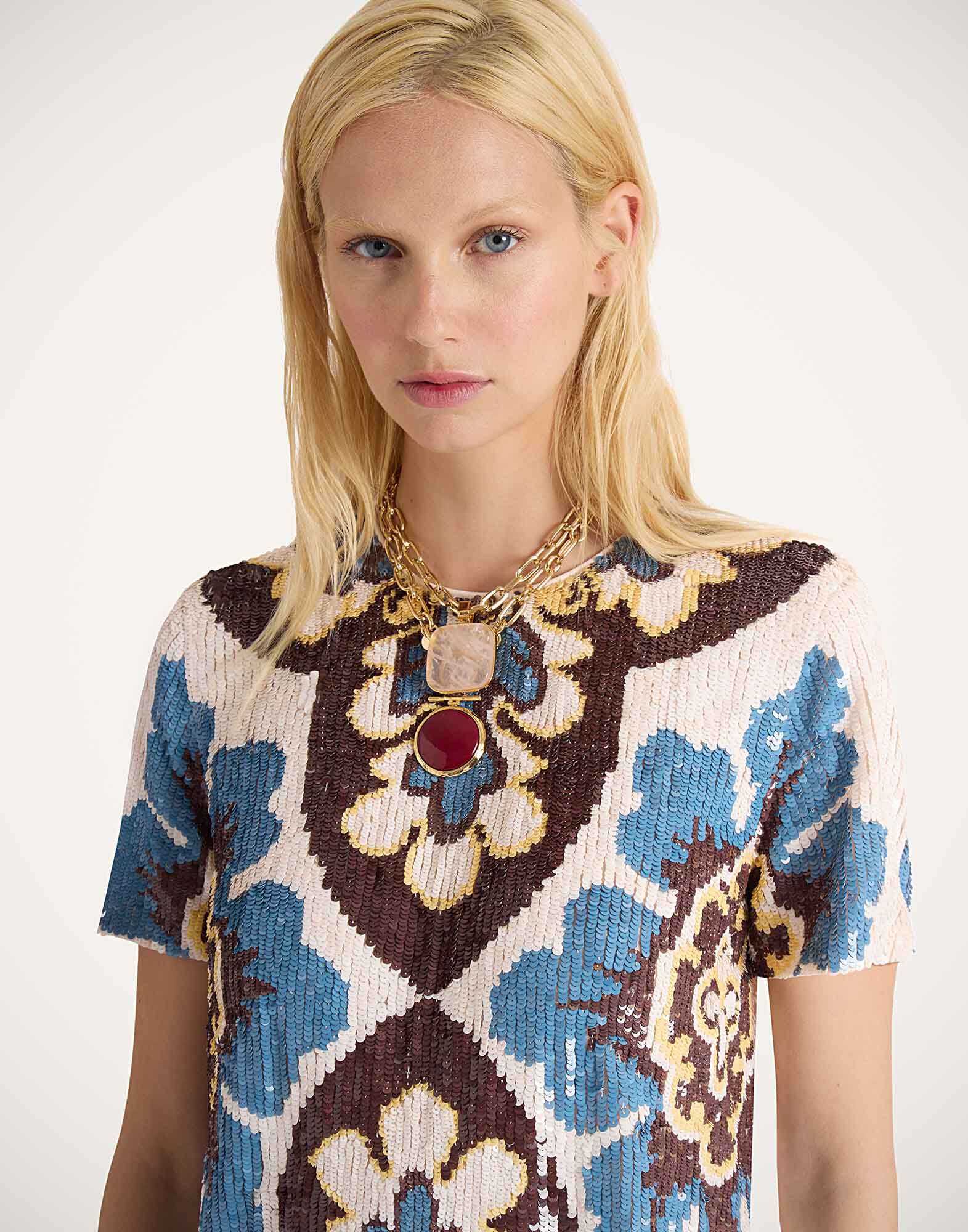 La DoubleJ Super Mini Swing Dress Palazzo Chocolate DRE0934PAI008PAL09BR07