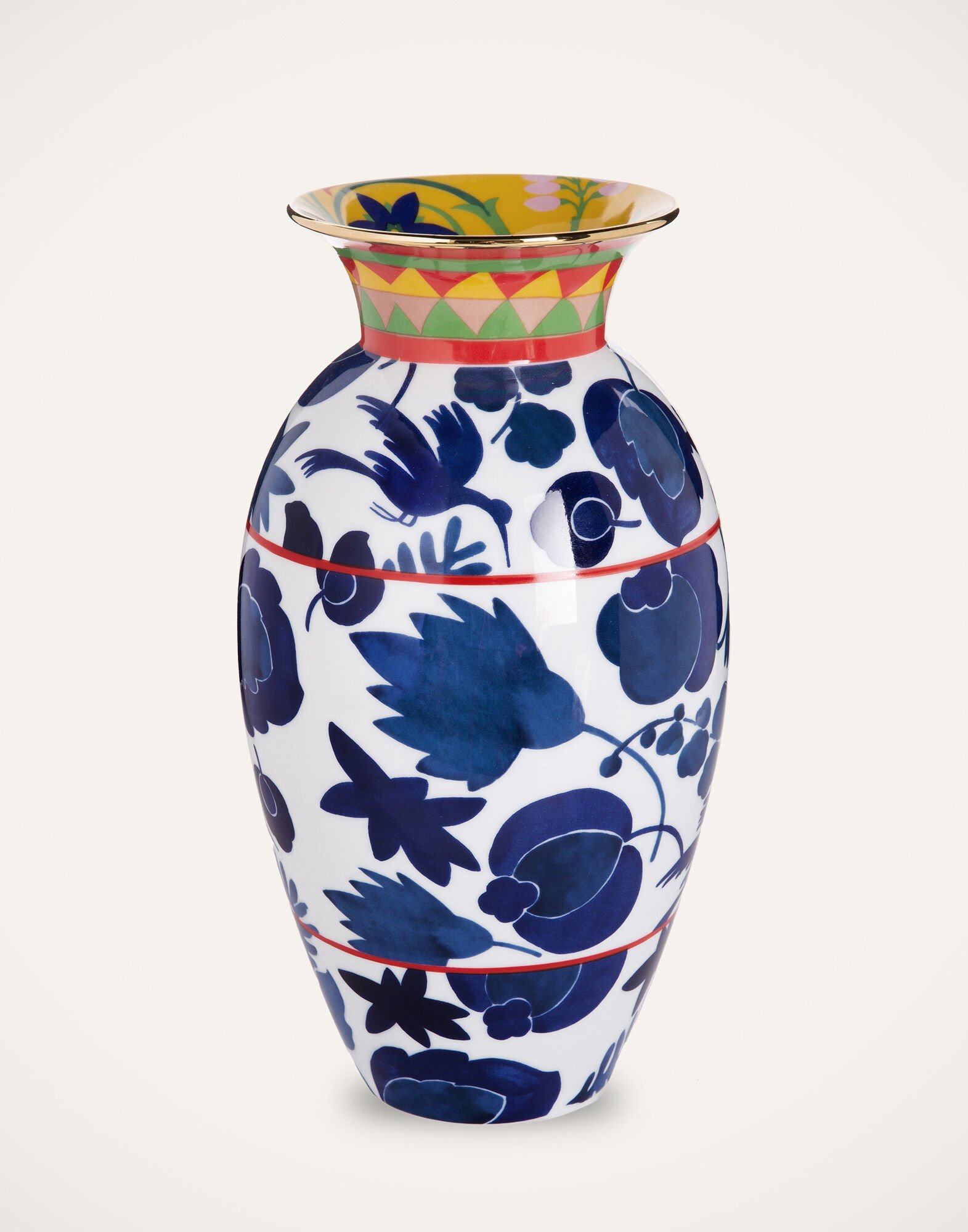 La DoubleJ Amphora Vase Wildbird Blu VAS0001CER001CER0001