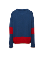 La DoubleJ Boy Sweater Blu-Rosso PUL0064KNI040VAR0101