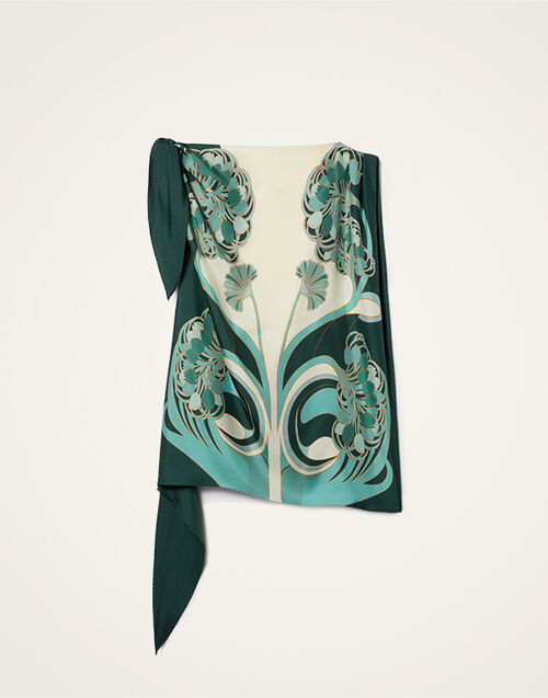 La DoubleJ Full-On Foulard Blooming Tulip Plac&eacute;e Mint SCA0096SIL029BTU01GR11