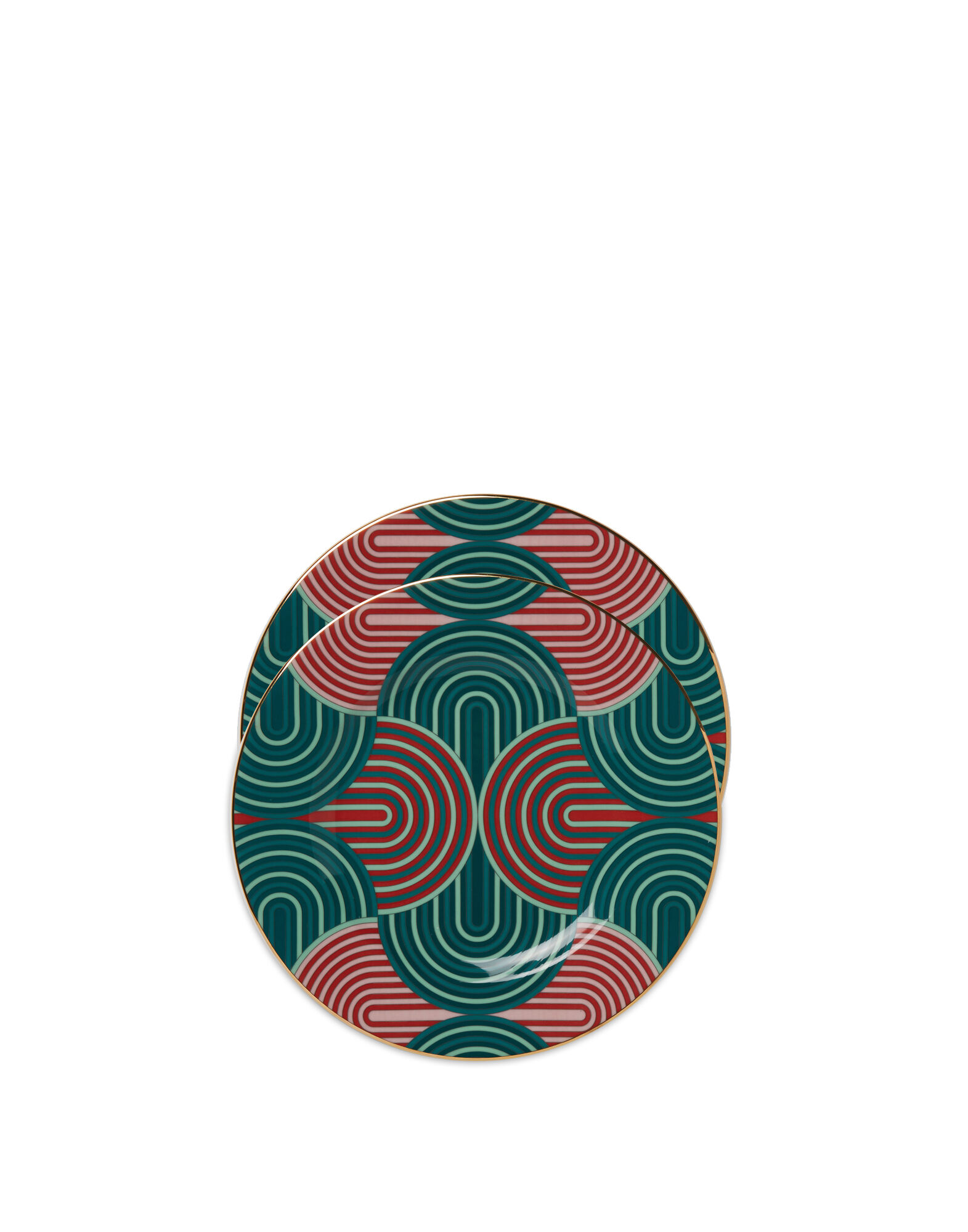 La DoubleJ Dessert Plate Set of 2 Slinky Verde DIS0048CER001SLI0005