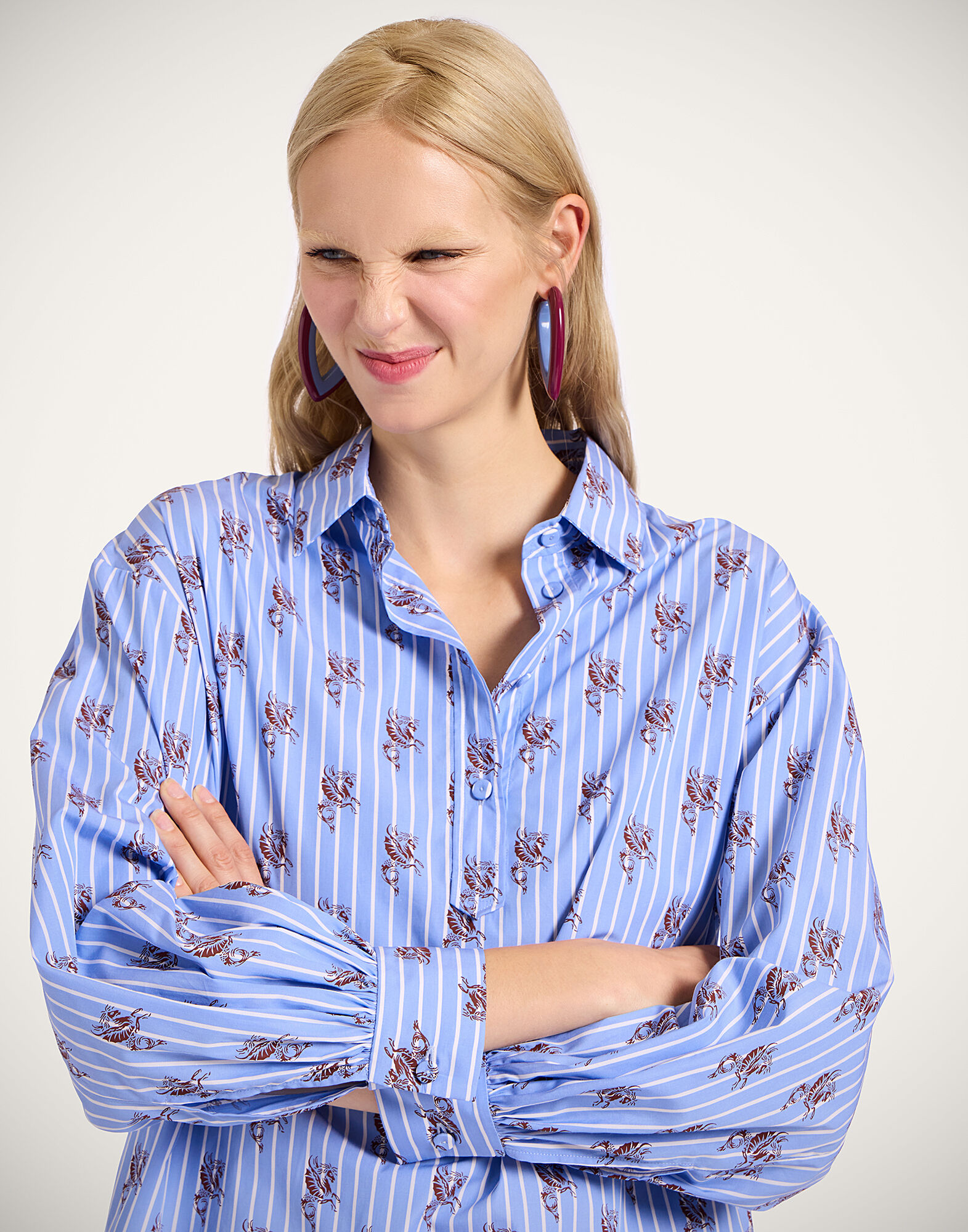 La DoubleJ Poet Shirt Gryphos Light Blue SHI0055COT059GRY03BU01