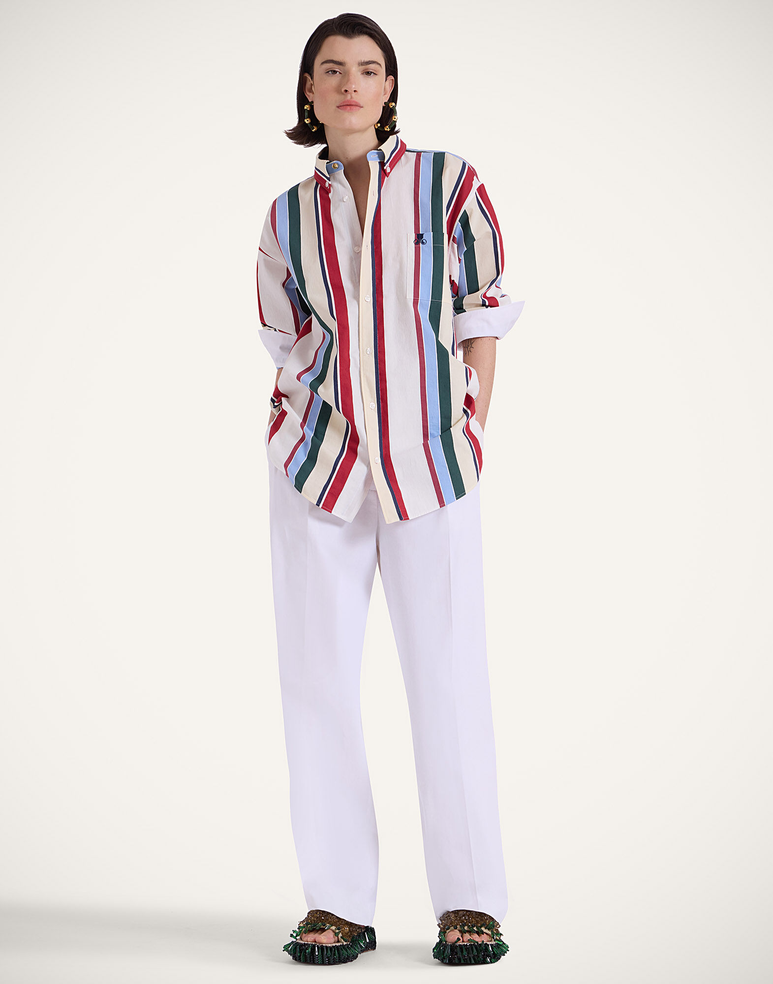 La DoubleJ Better Than Your Boyfriend's Shirt Stripes Multicolor SHI0133JCQ106STR05MU01