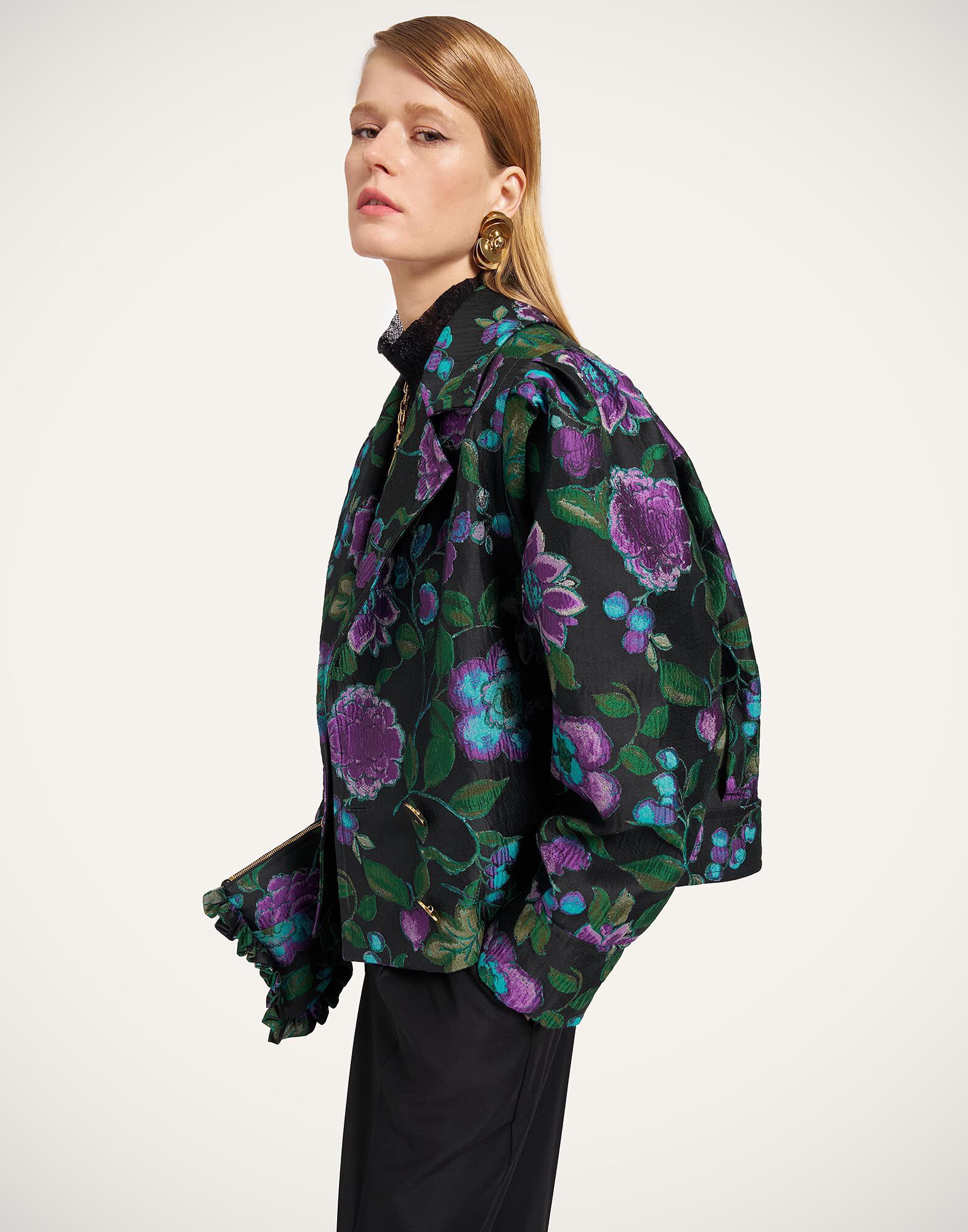 La DoubleJ Victoria Jacket Botanical Black JAC0201JCQ144BOT01BL01