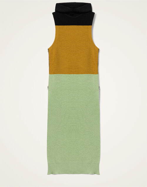 La DoubleJ Hoody Dress Color Block Black, Yellow & Green DRE0992KNI178VA420GR02