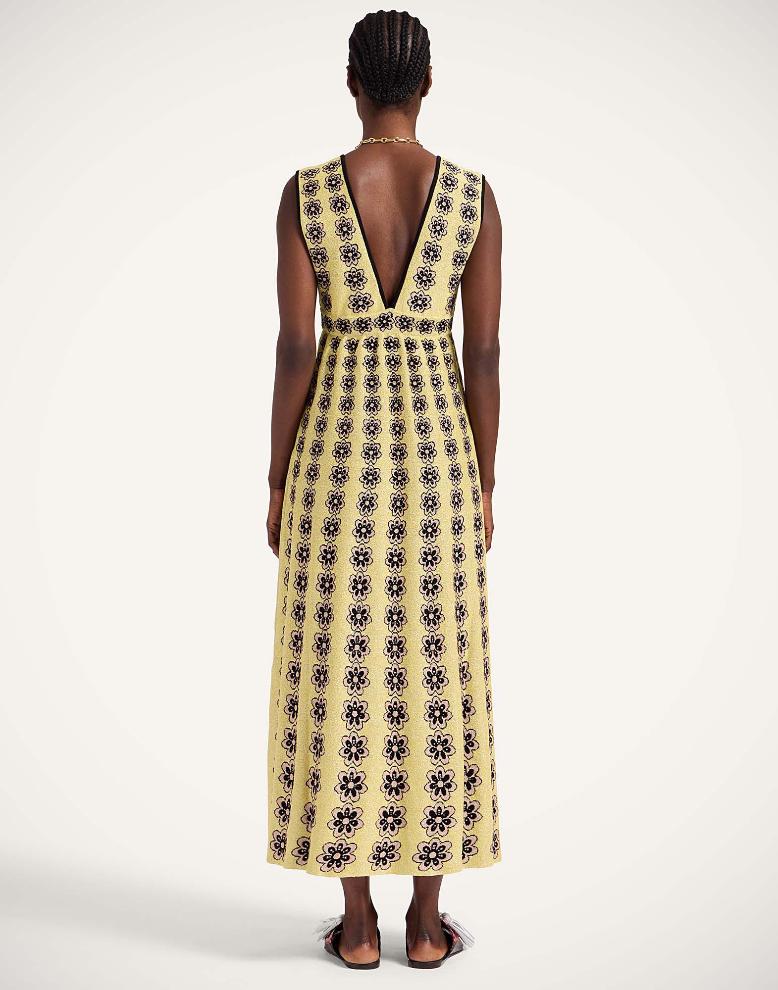 La DoubleJ Caper Dress Multicolor Gold & Pink DRE0919KNI162VA381PI01