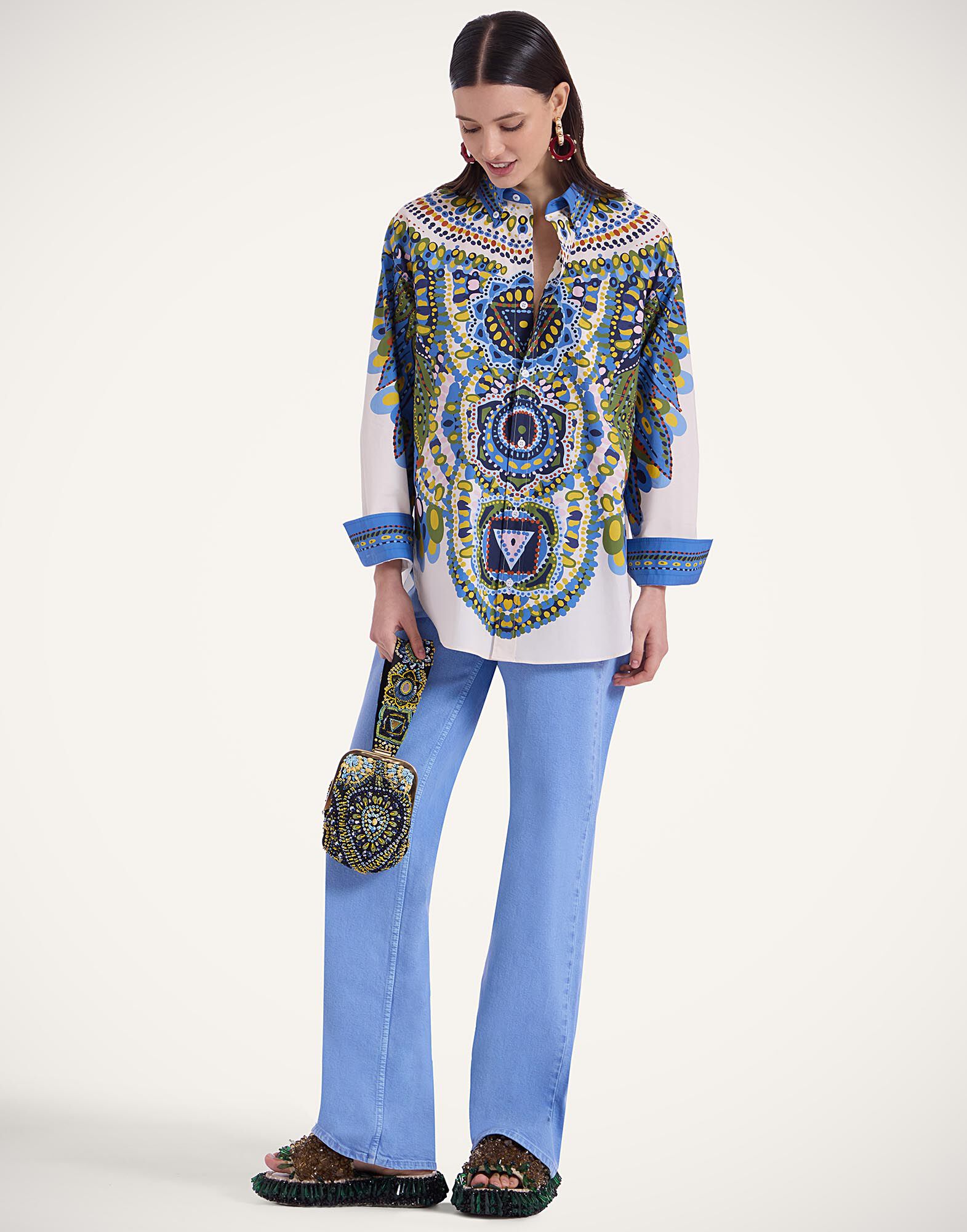 La DoubleJ Better Than You Boyfriend's Shirt Chakra Plac&eacute;e Multicolor SHI0092COT015CHA05MU01