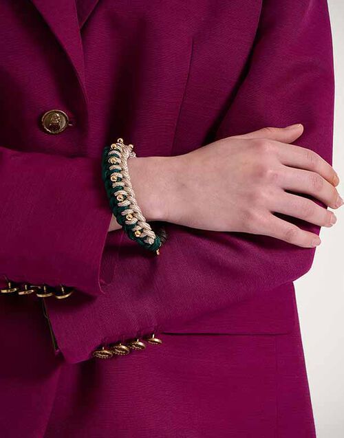 La DoubleJ Better Together Bracelet Bicolor Emerald & Ivory BAC0011ROP001VA355GR04