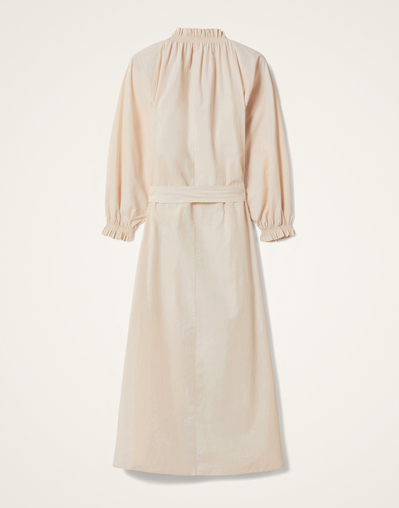 pale pink shirt dress Hand-Embroidered Cotton Linen Shirt Dress in Pale Pink LabelPriyankaJha