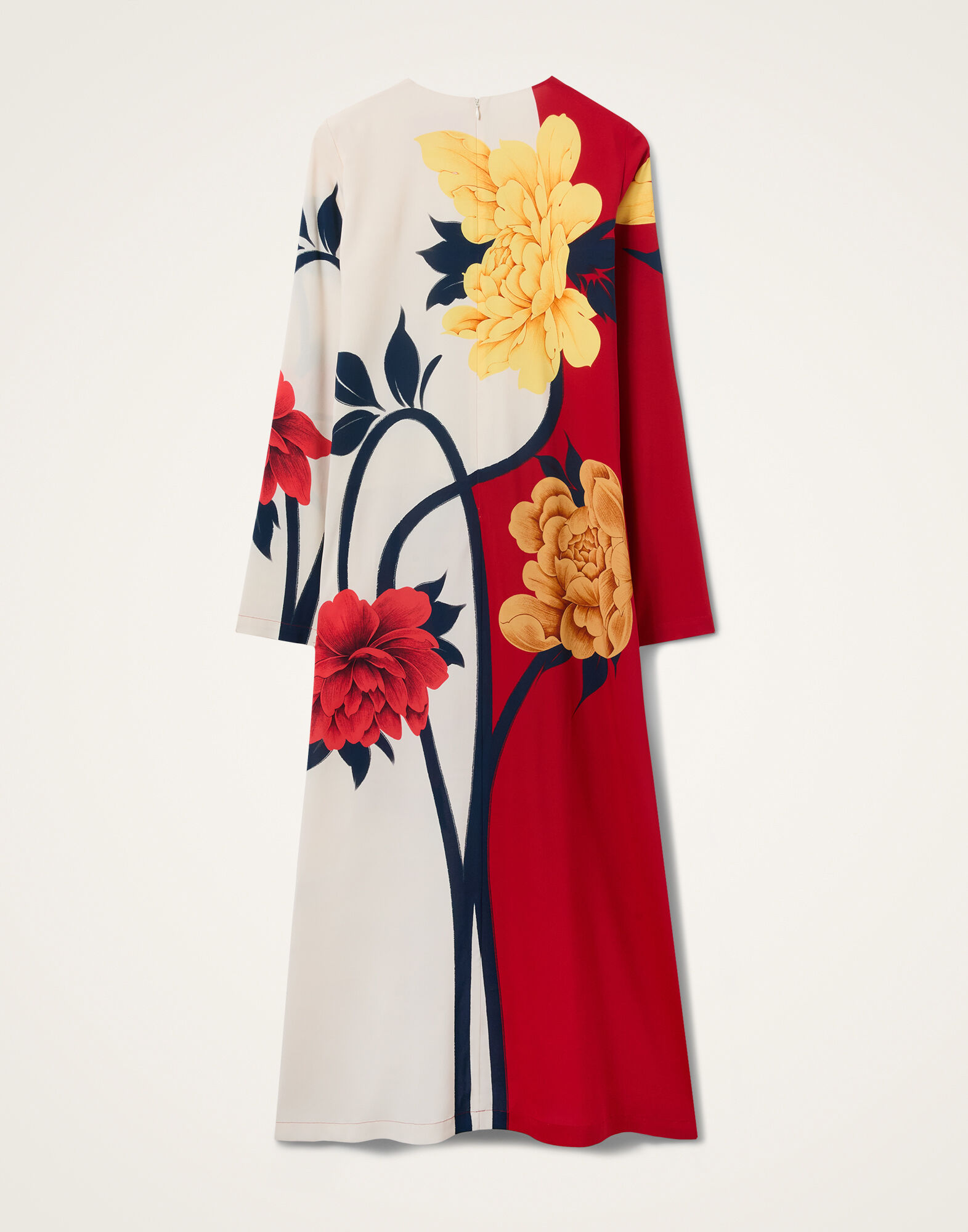 La DoubleJ Long Sleeve Swing Dress Queen Peony Plac&eacute;e Red DRE0231VIS001QPE02RE01