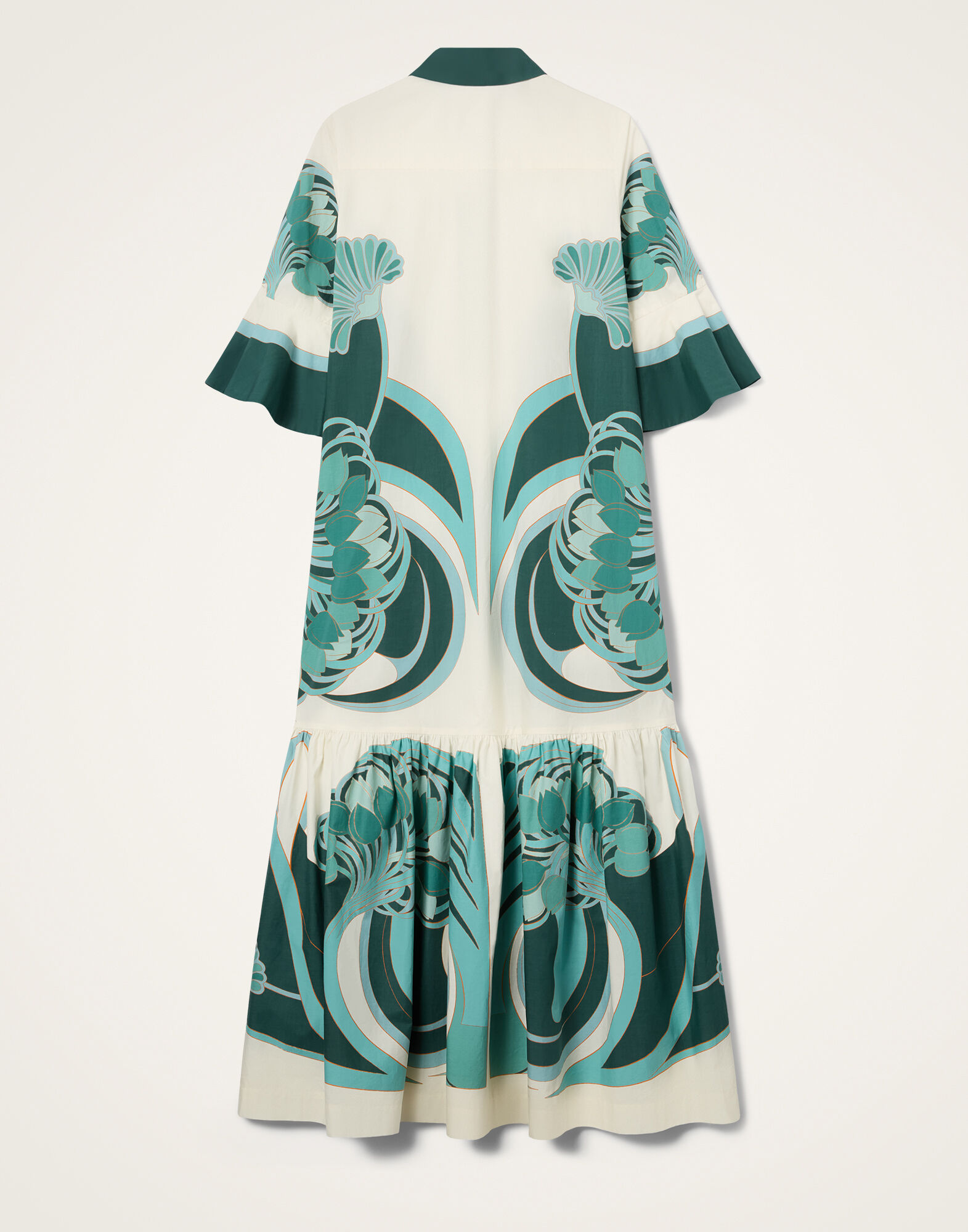 La DoubleJ Artemis Dress Blooming Tulip Plac&eacute;e Dark Green DRE0201COT015BTU01GR03