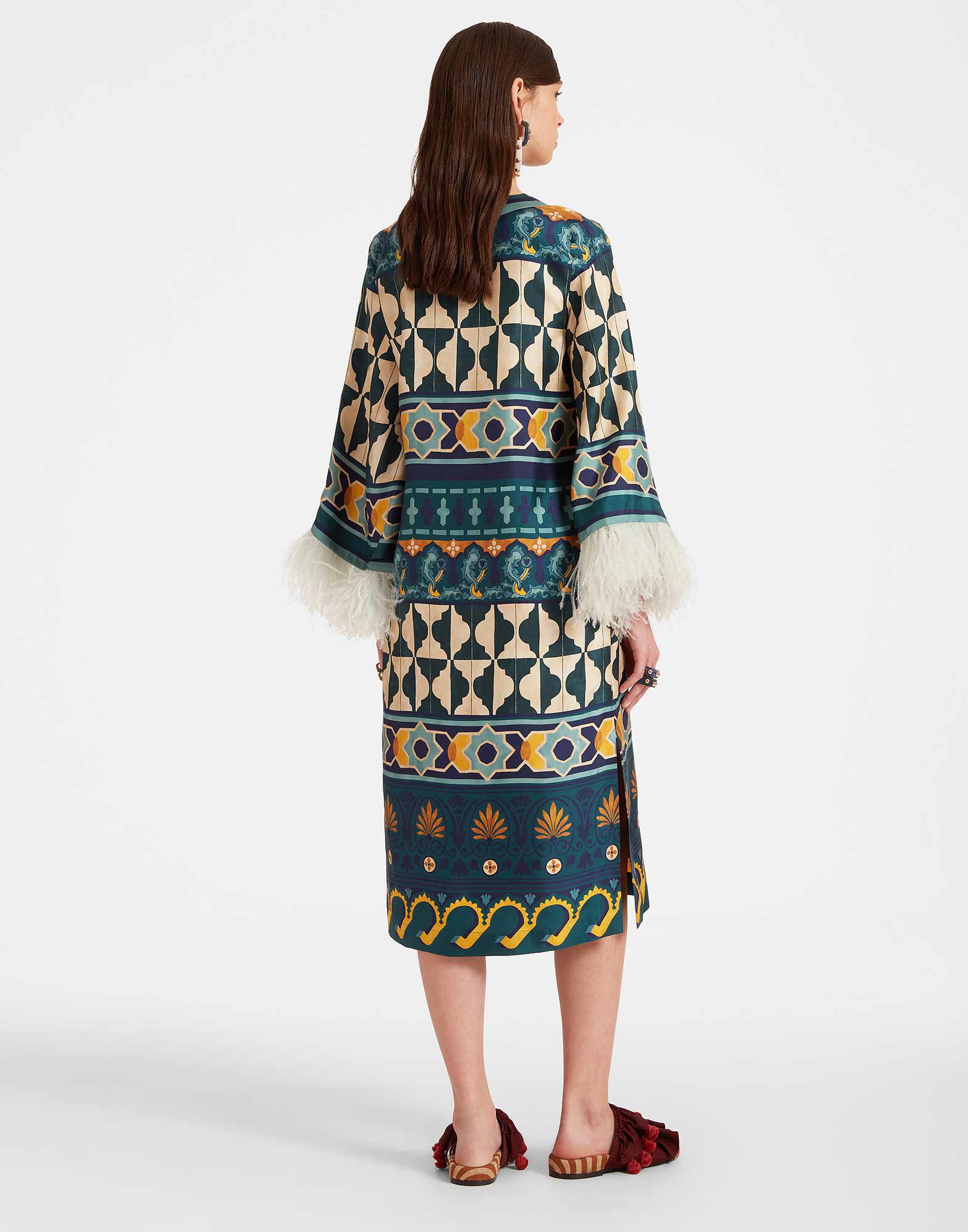 La DoubleJ The Kaftan Casareale Plac&egrave;e Emerald DRE0552SIL001REA01GR04