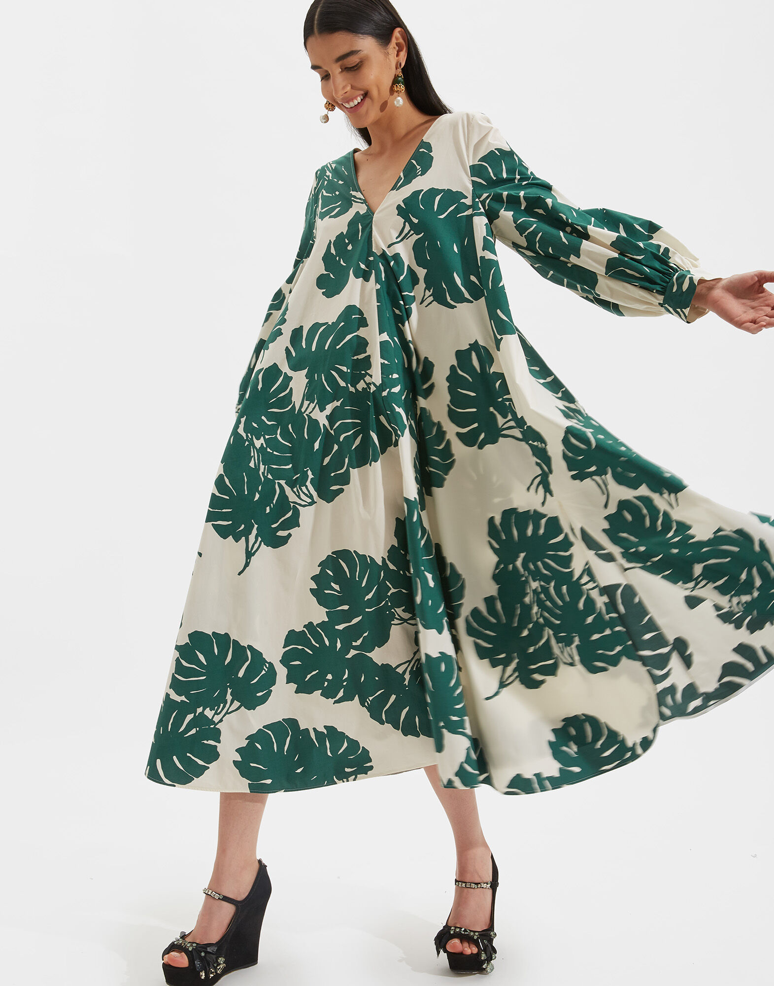 LaDoubleJ Bali Dress Monstera DRE0279COT001MON0001